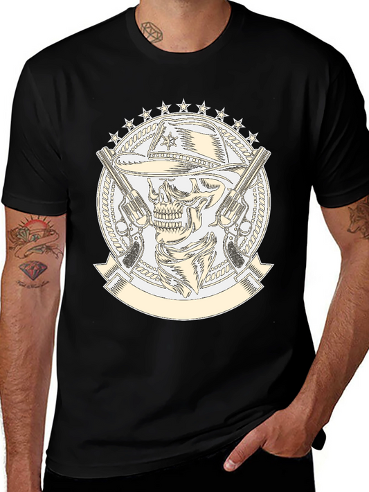 Skull Cowboy T-Shirt - Western Style Graphic Tee