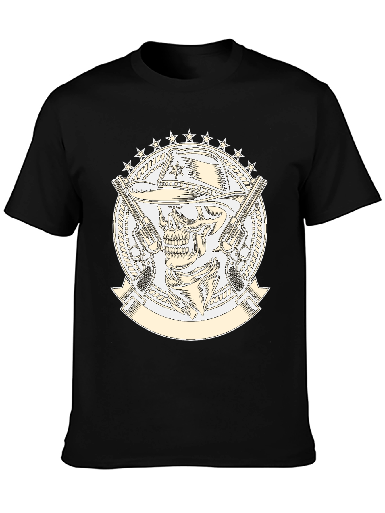 Skull Cowboy T-Shirt - Western Style Graphic Tee