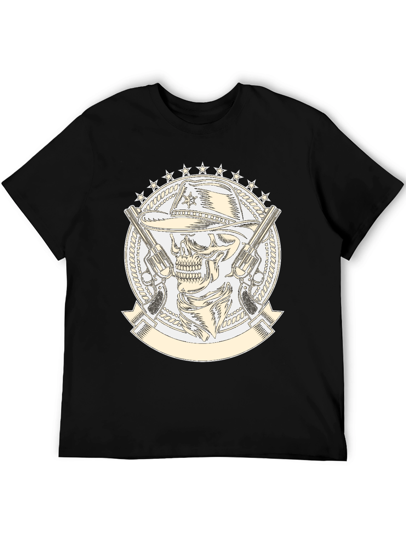 Skull Cowboy T-Shirt - Western Style Graphic Tee
