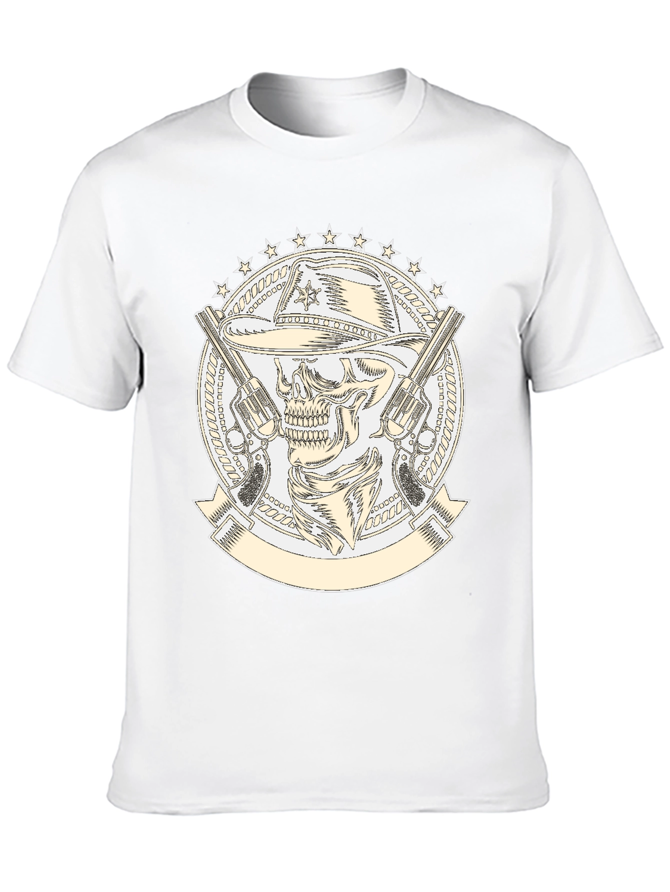 Skull Cowboy T-Shirt - Western Style Graphic Tee