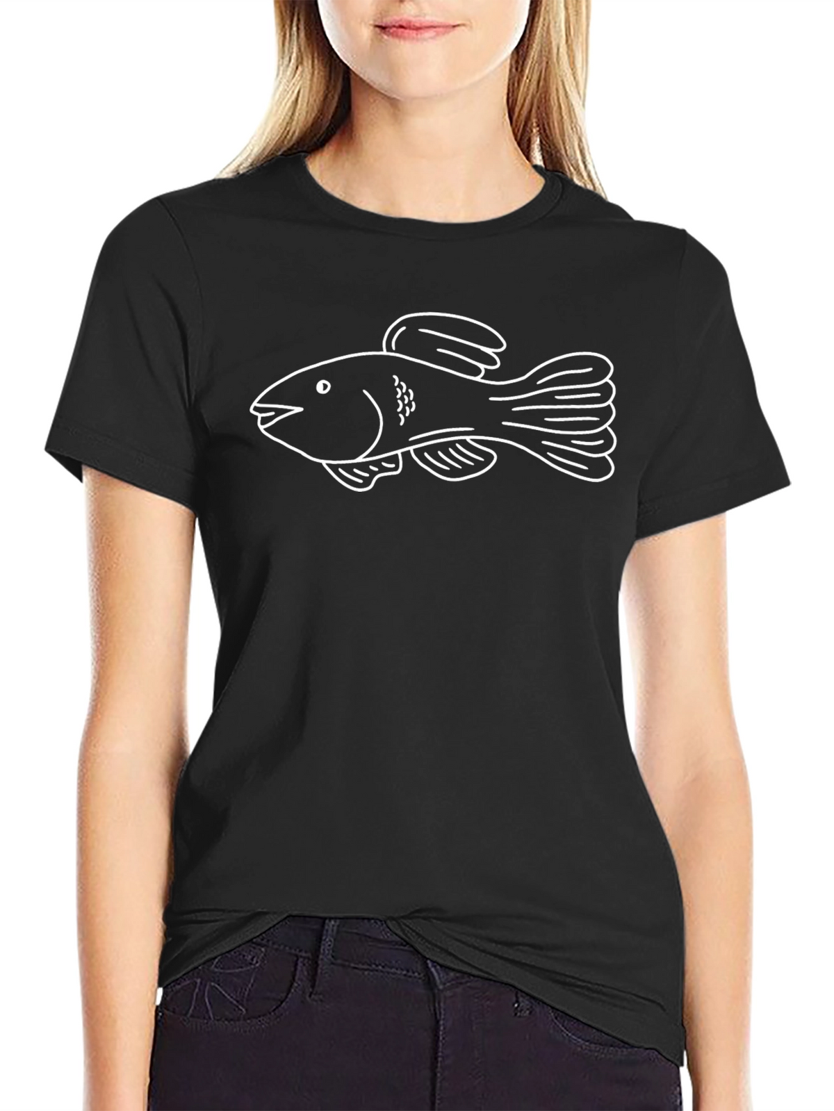 Fish Graphic Tee - Classic Black T-Shirt