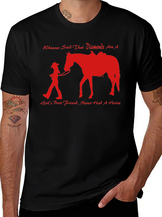 Horse Lover Graphic T-Shirt - Diamonds vs. Horse