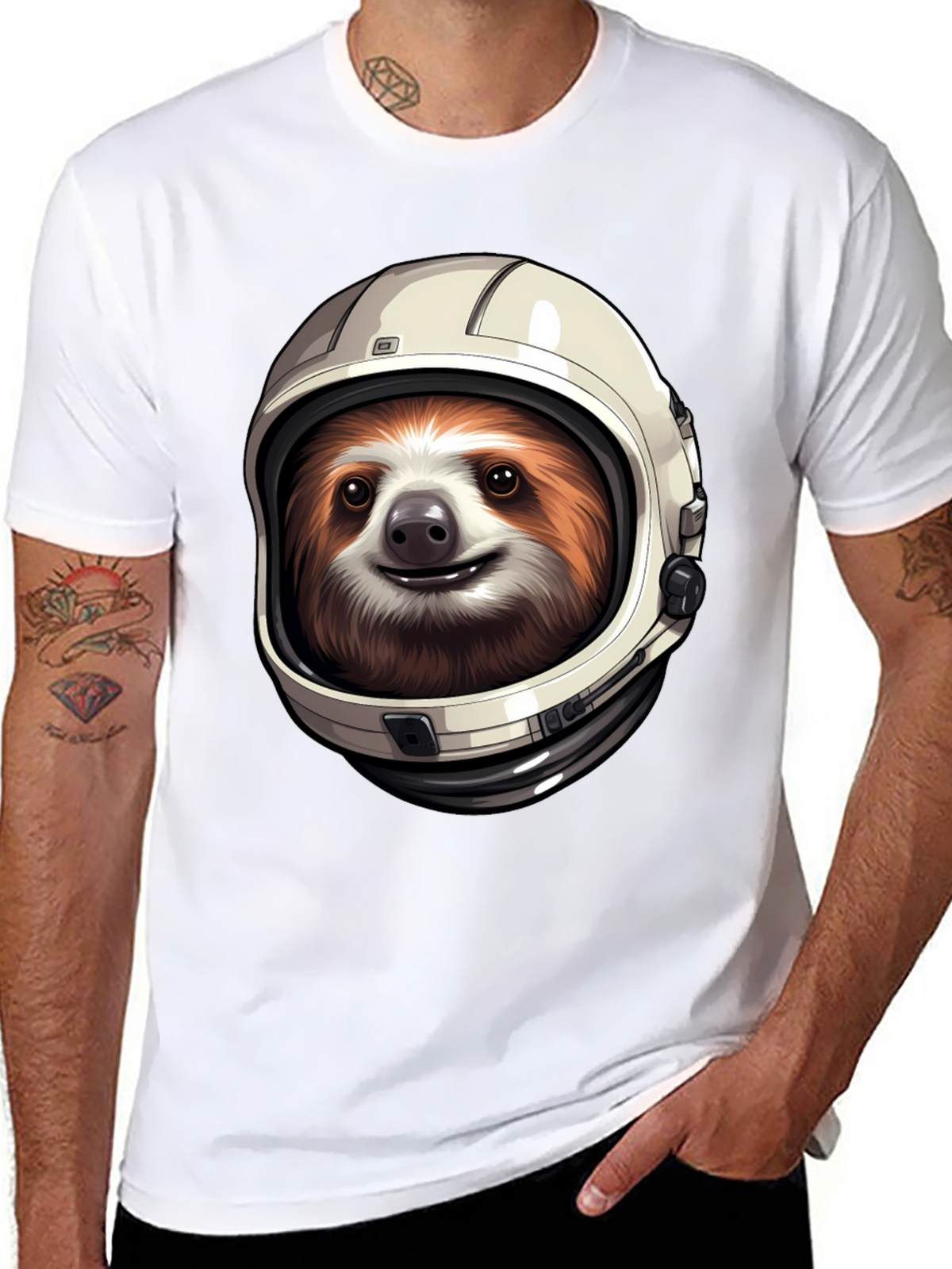 Sloth Astronaut Graphic T-Shirt