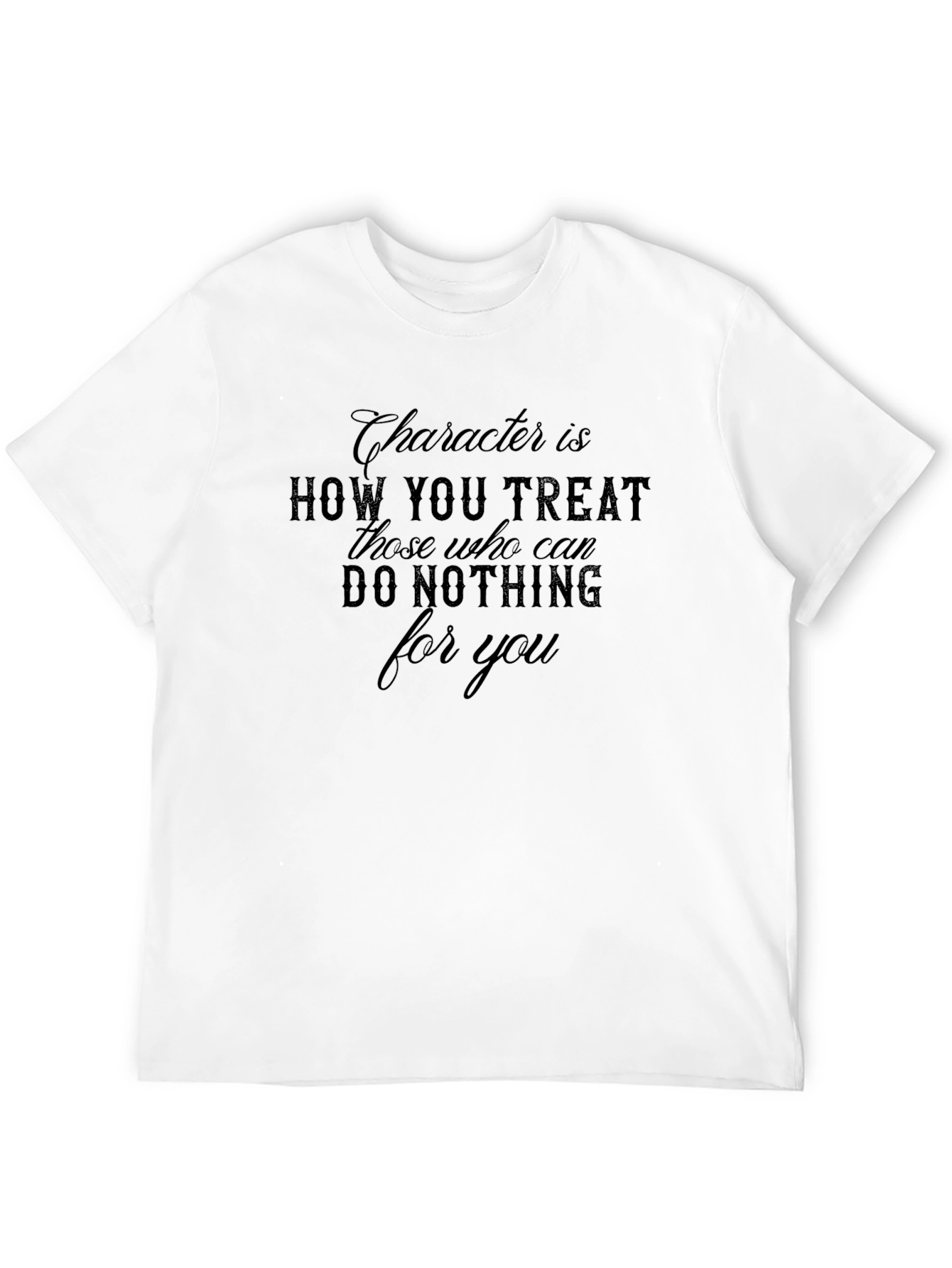 Character Quote Graphic Tee - Black Crew Neck T-Shirt