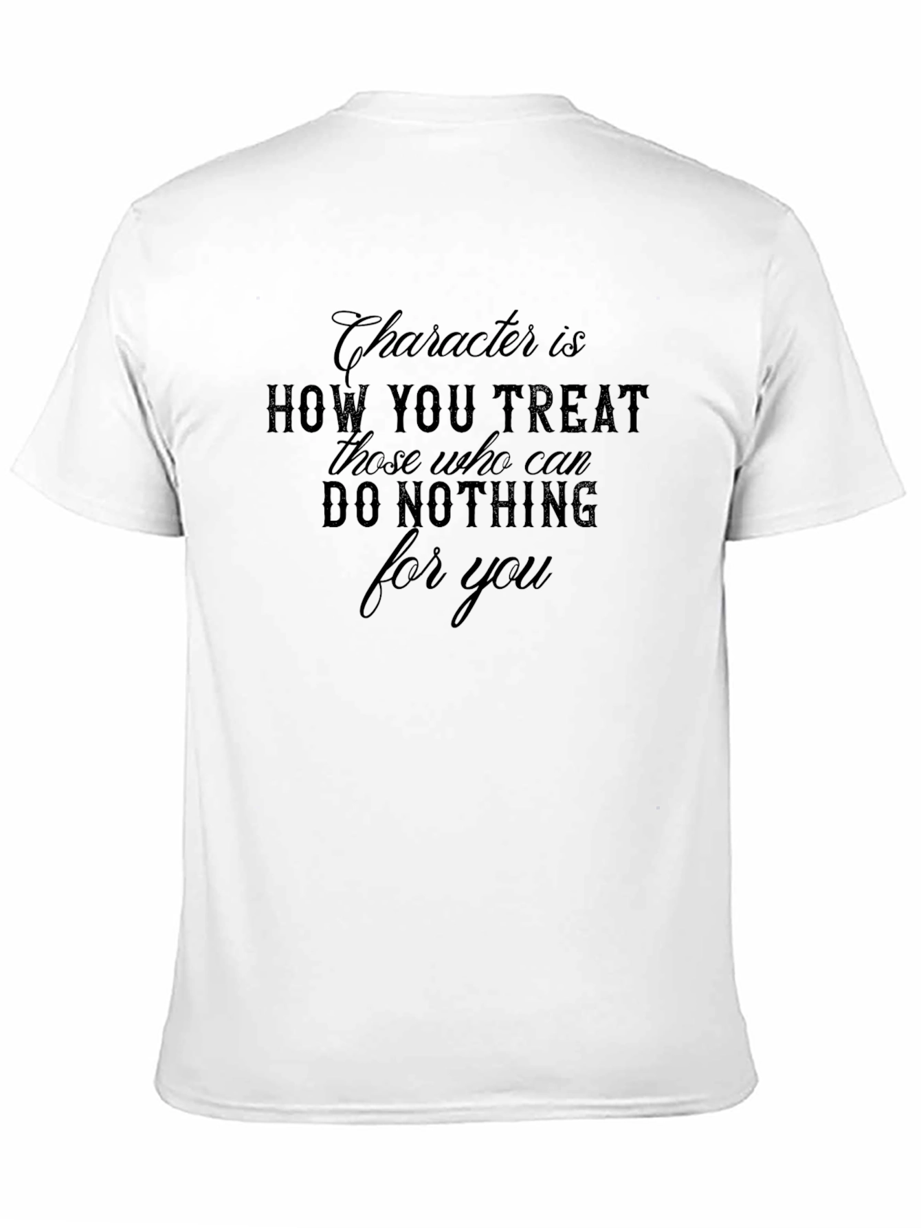 Character Quote Graphic Tee - Black Crew Neck T-Shirt