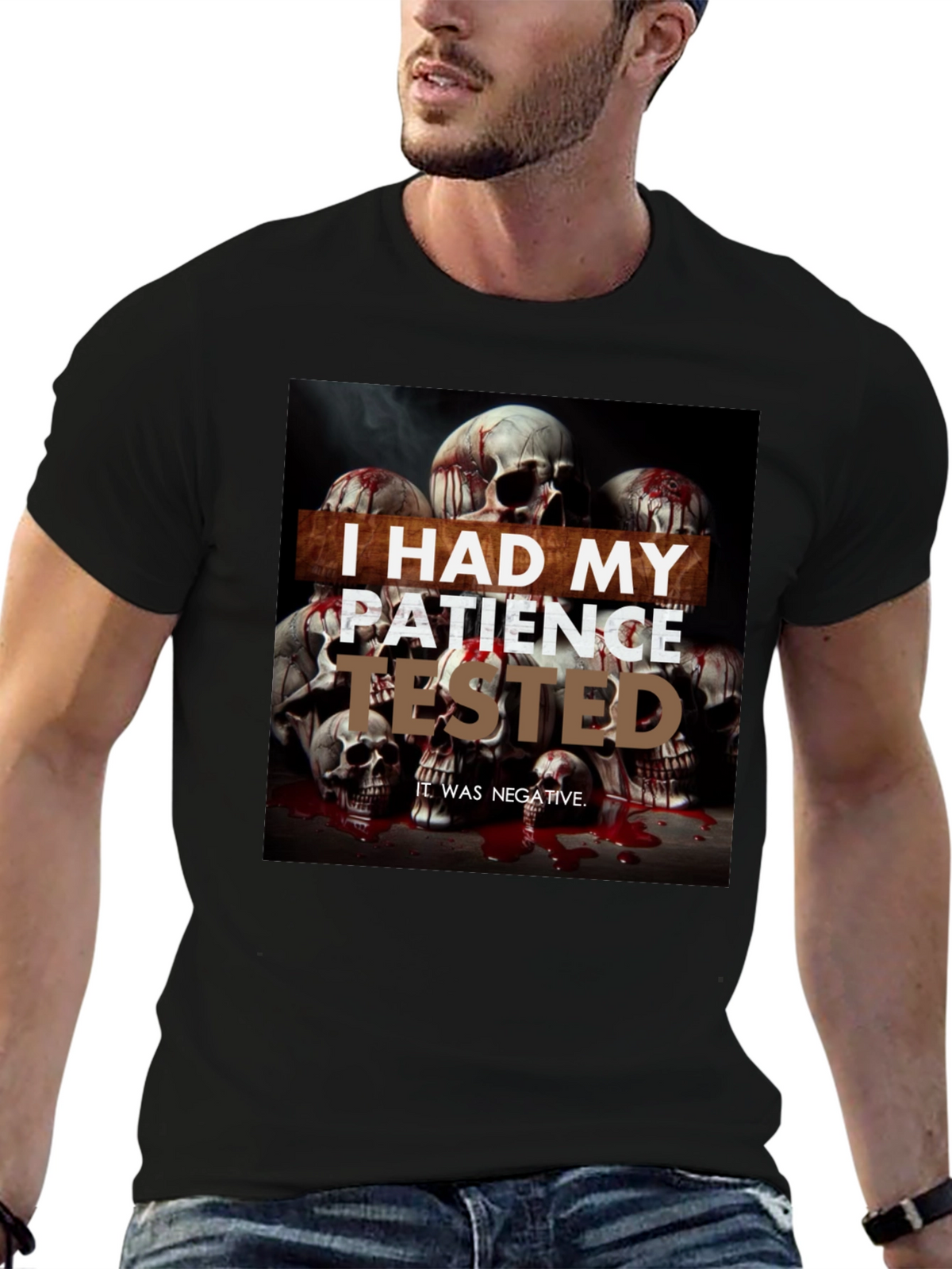 I Had My Patience Tested Skull Graphic Tee