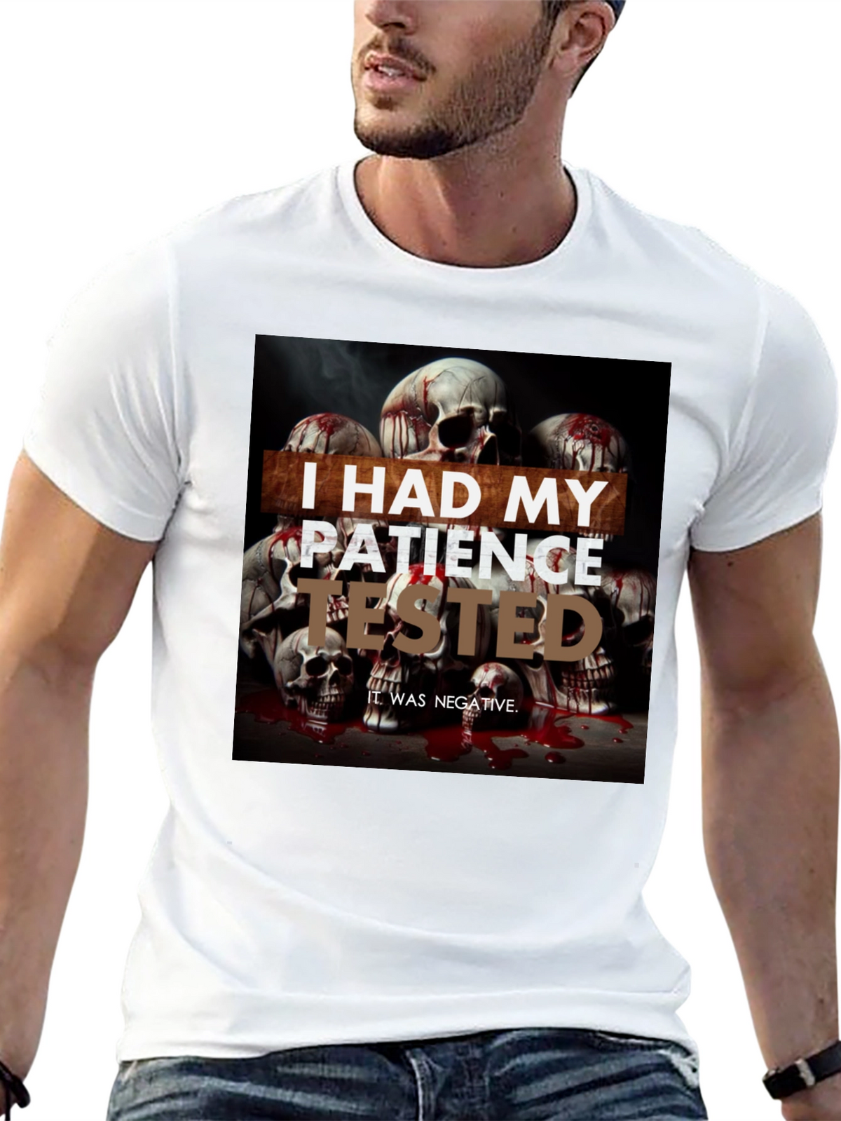 I Had My Patience Tested Skull Graphic Tee