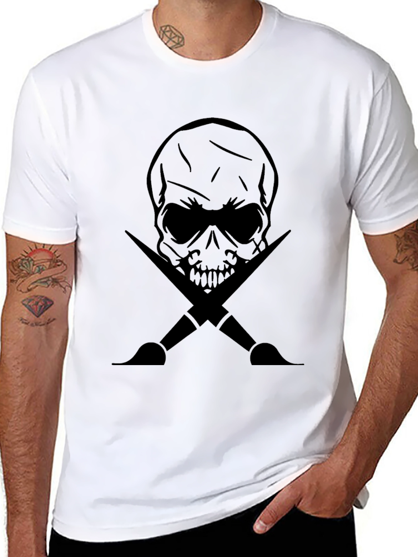 Skull & Paintbrushes Graphic Tee