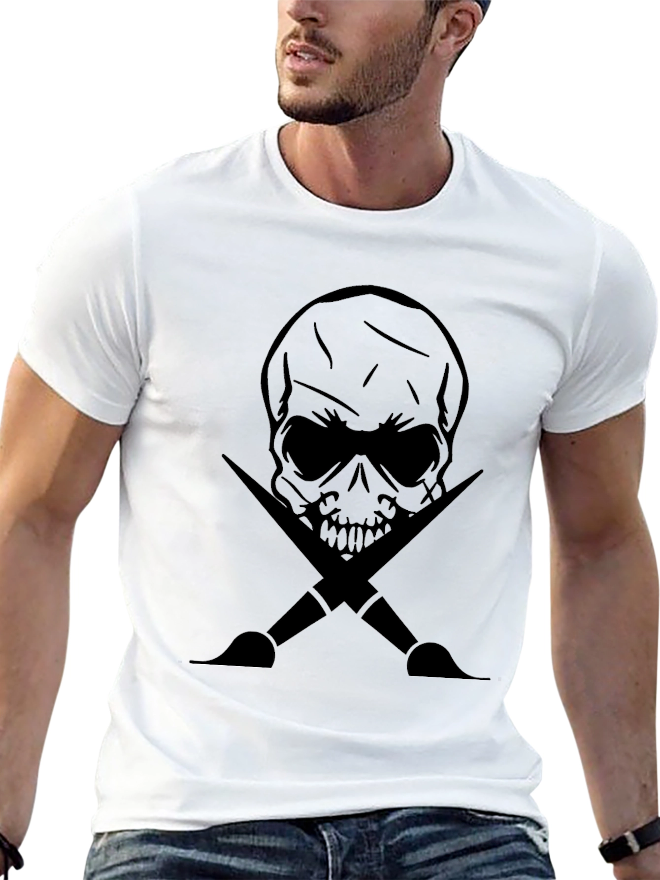 Skull & Paintbrushes Graphic Tee
