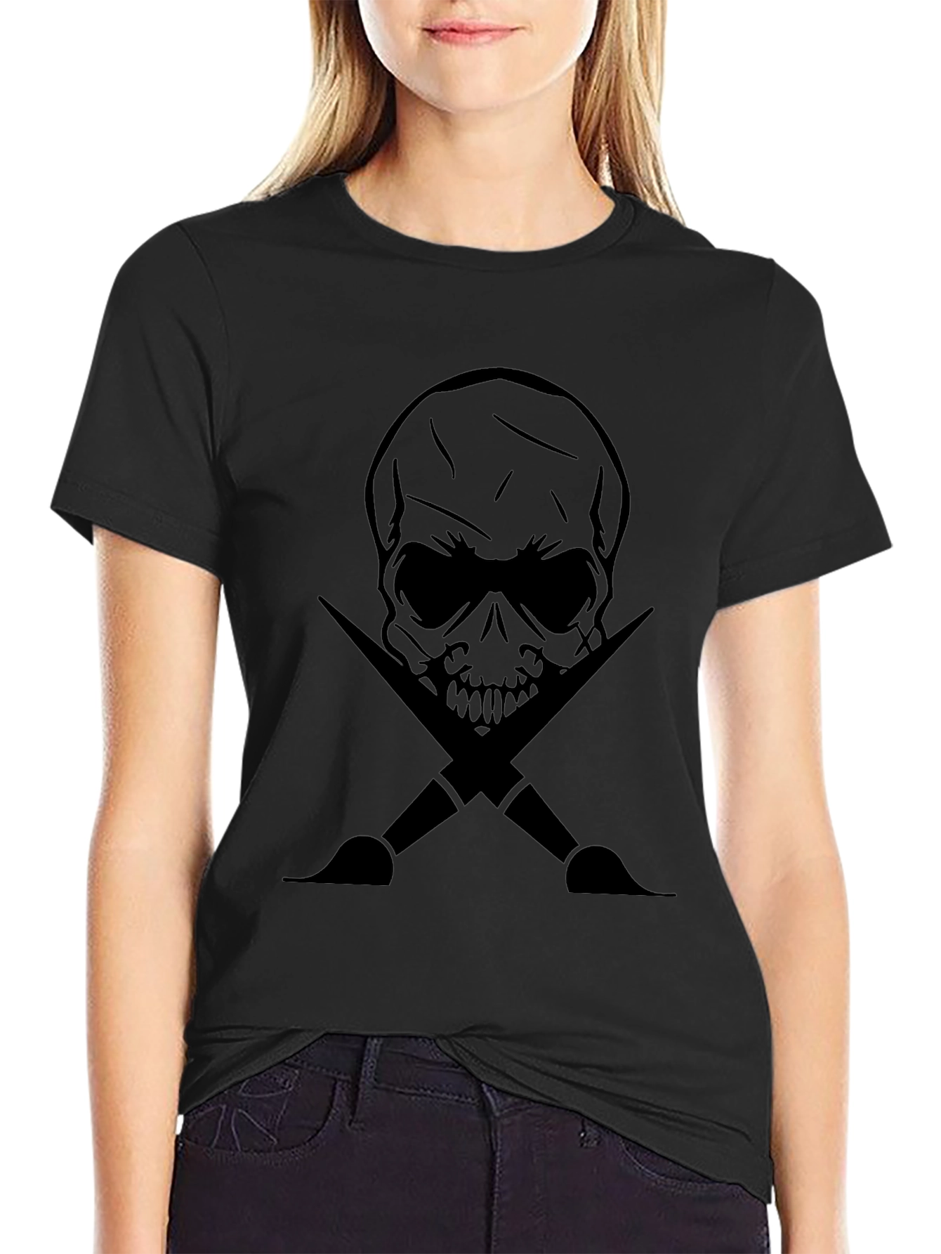 Skull & Paintbrushes Graphic Tee