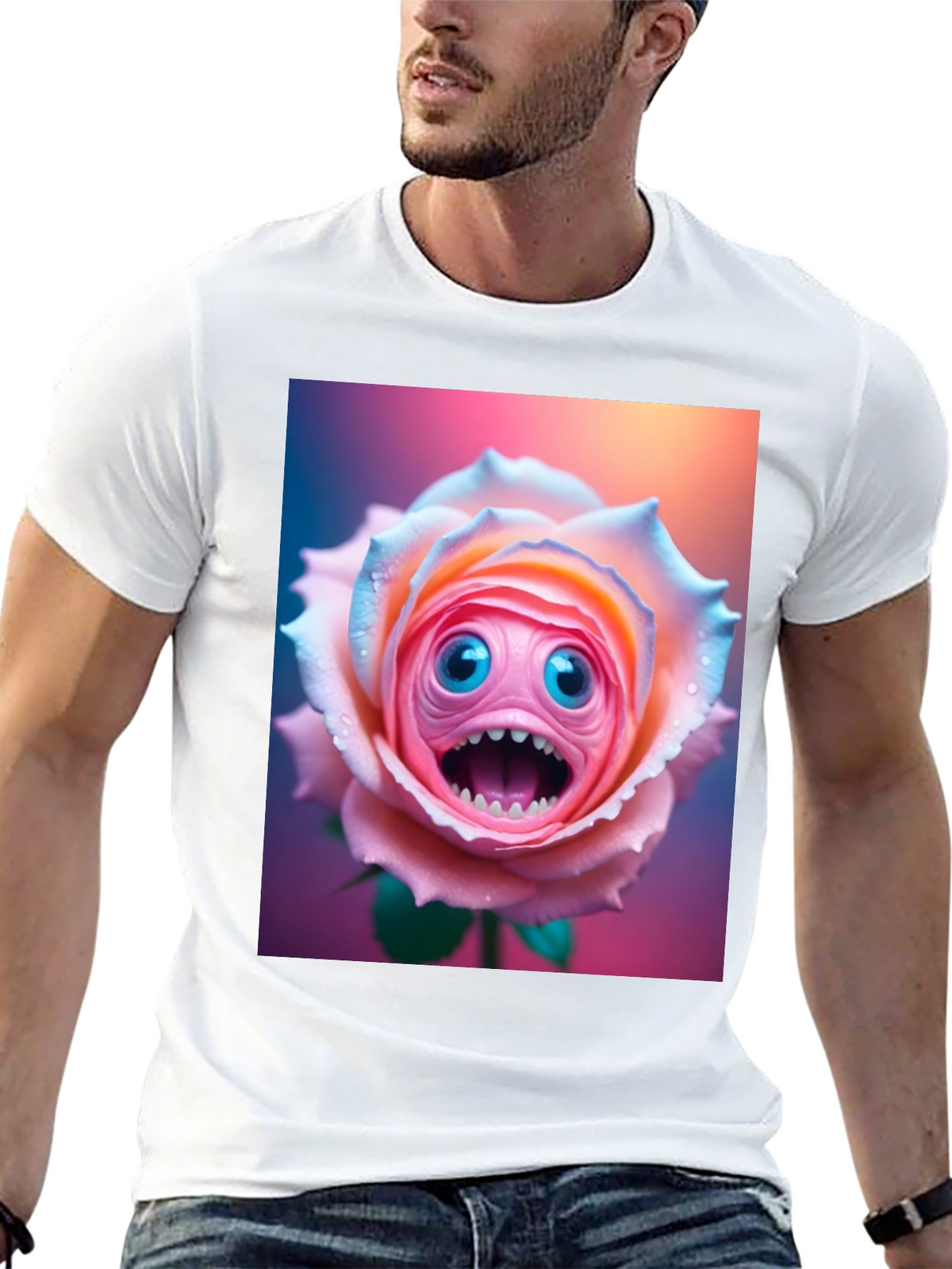 Monster Rose Graphic Tee - Unique and Funny!