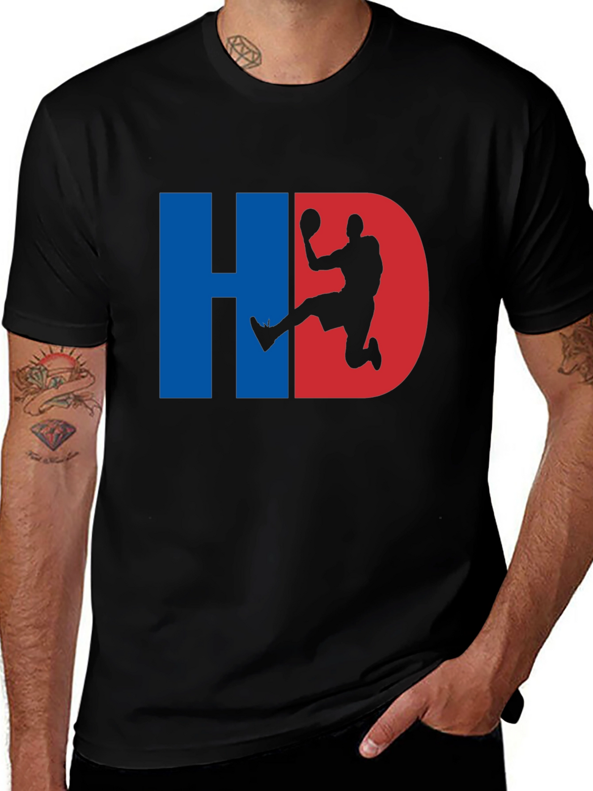 HD Basketball Graphic Tee - Black