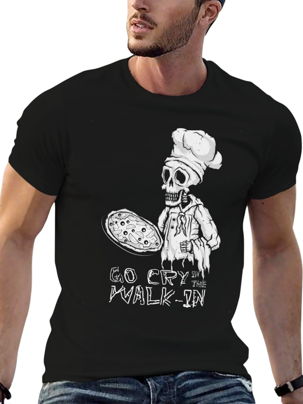 Go Cry In The Walk-In Chef Skeleton T-Shirt