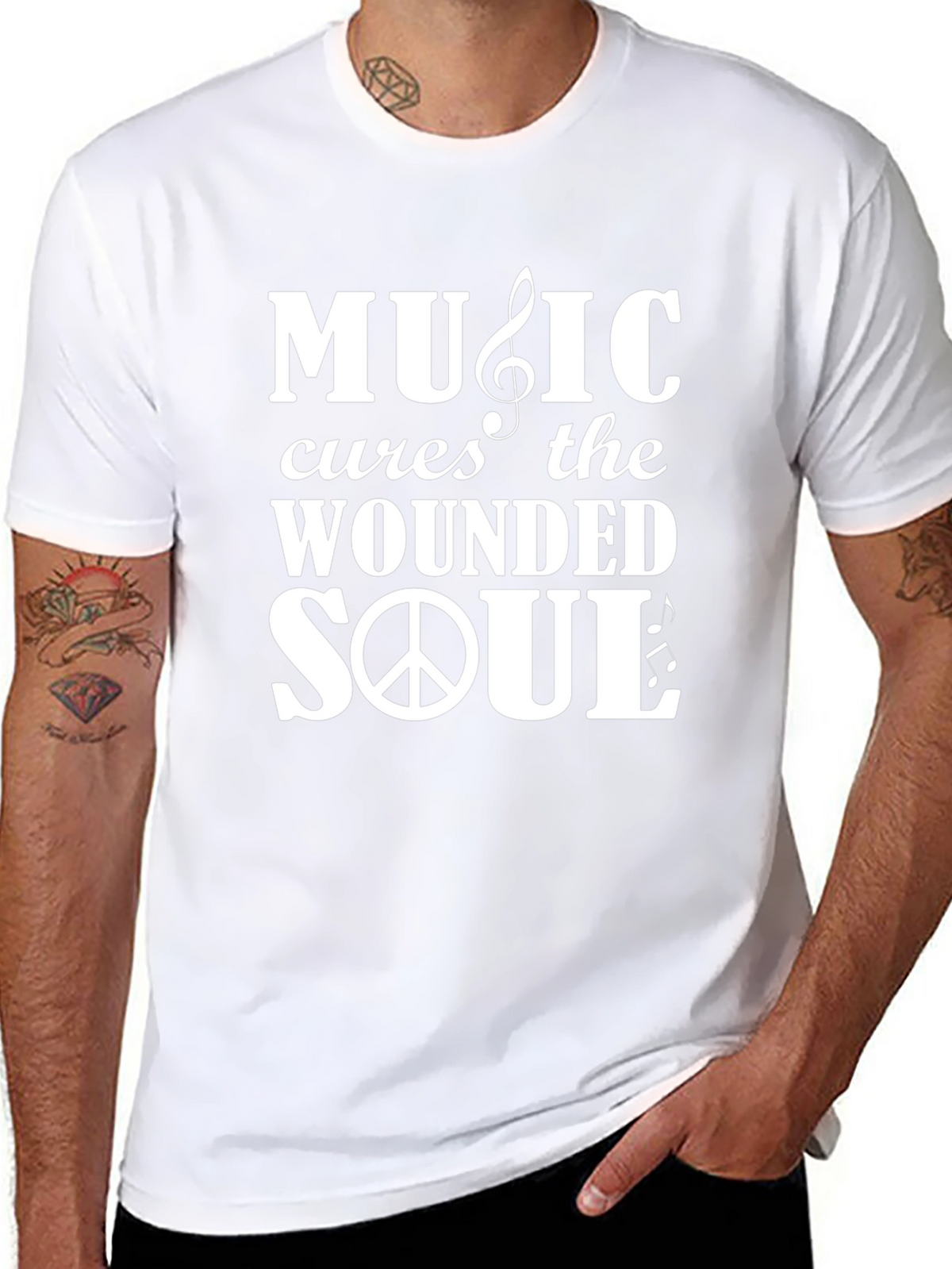 Music Cures The Wounded Soul Graphic T-Shirt