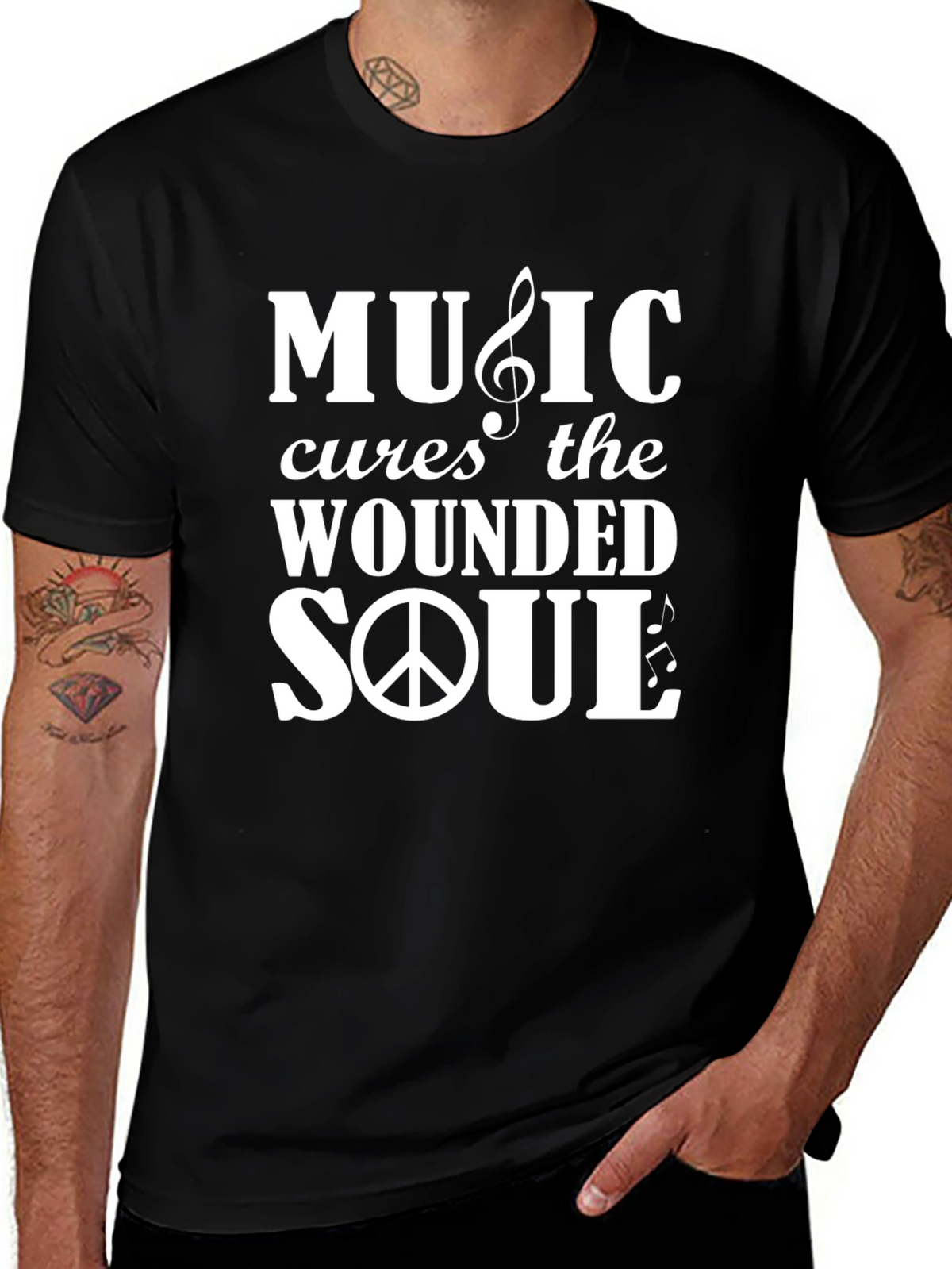 Music Cures The Wounded Soul Graphic T-Shirt