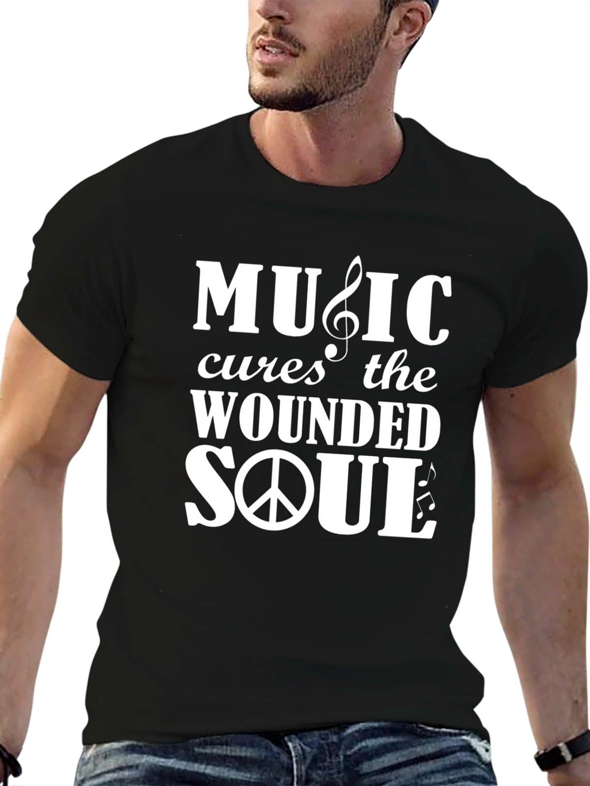 Music Cures The Wounded Soul Graphic T-Shirt