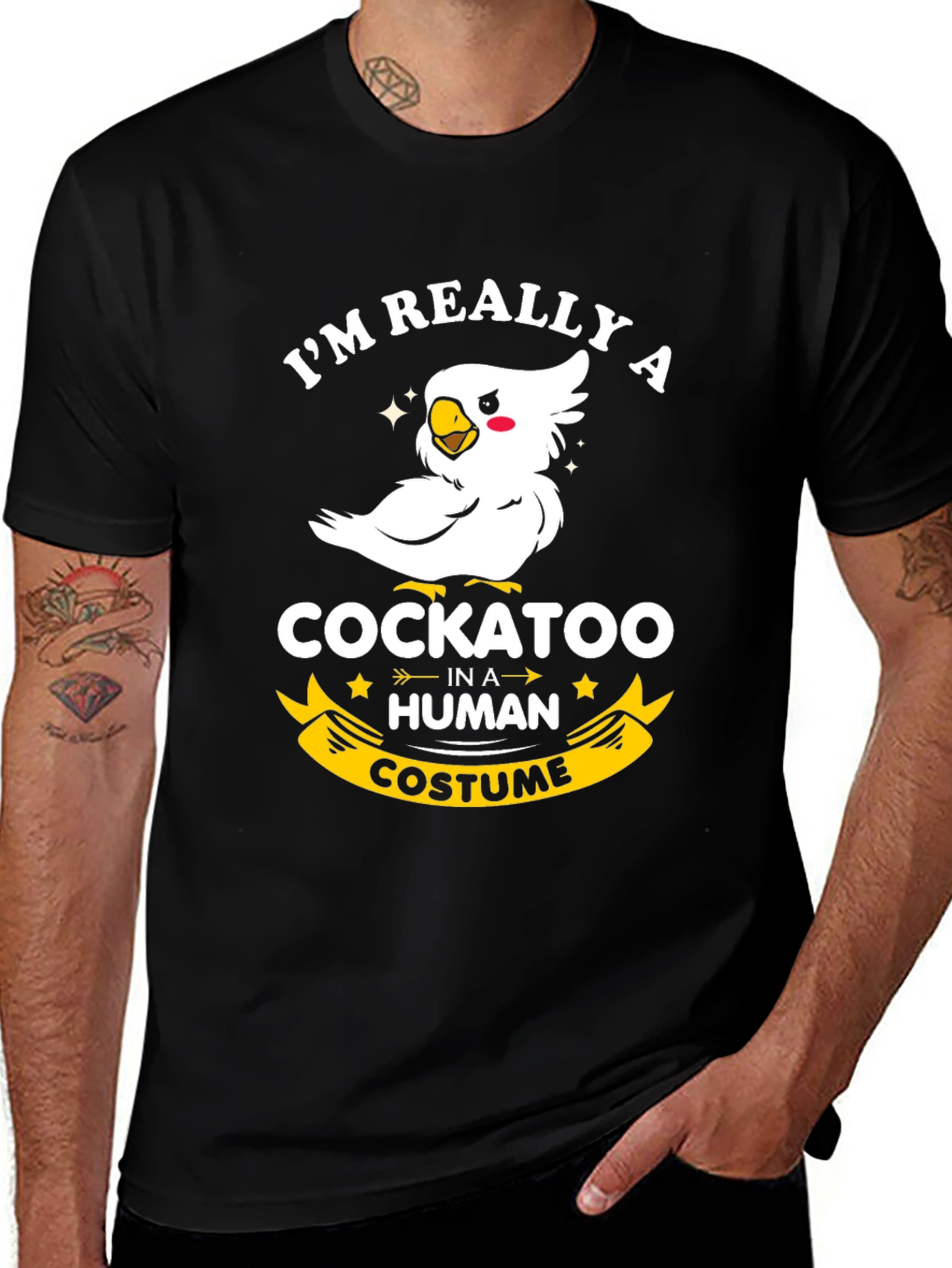 Cockatoo in Human Costume Graphic Tee