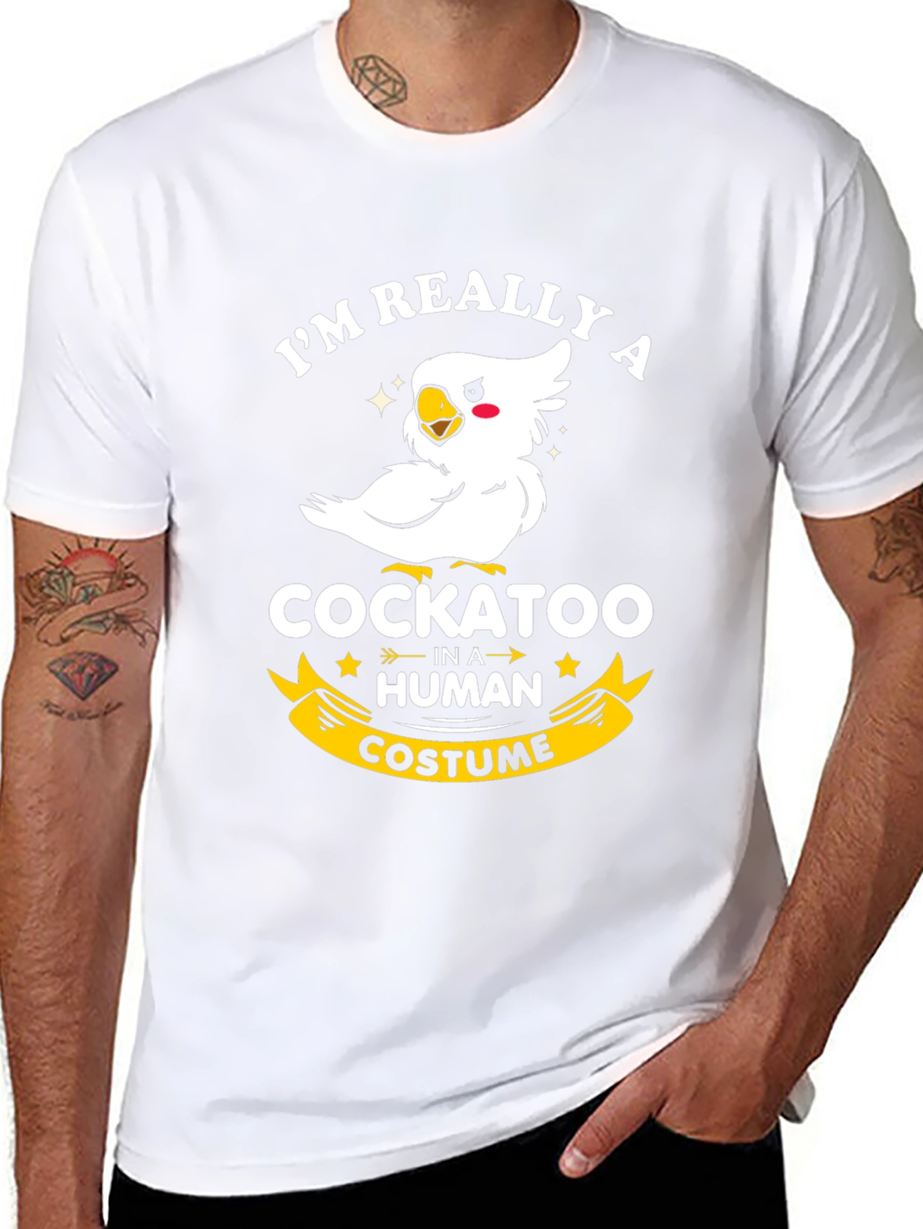 Cockatoo in Human Costume Graphic Tee