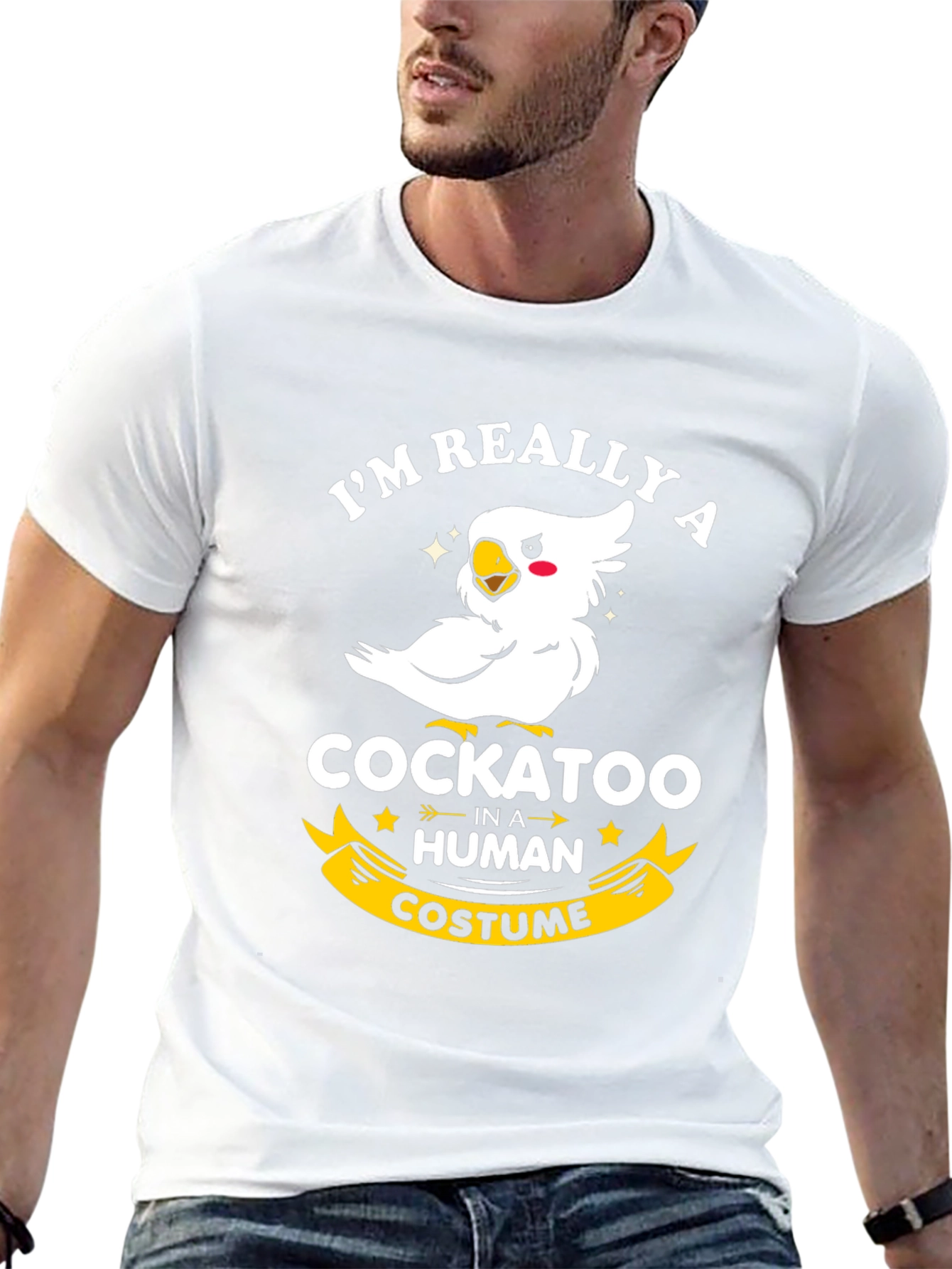 Cockatoo in Human Costume Graphic Tee
