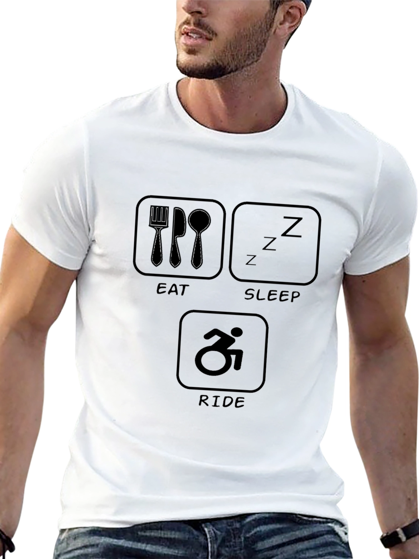 Eat Sleep Ride T-Shirt - Sporty Tee