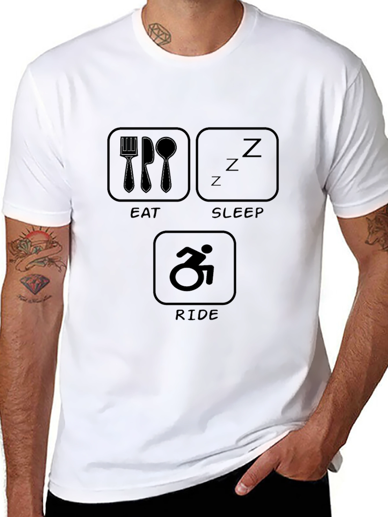Eat Sleep Ride T-Shirt - Sporty Tee