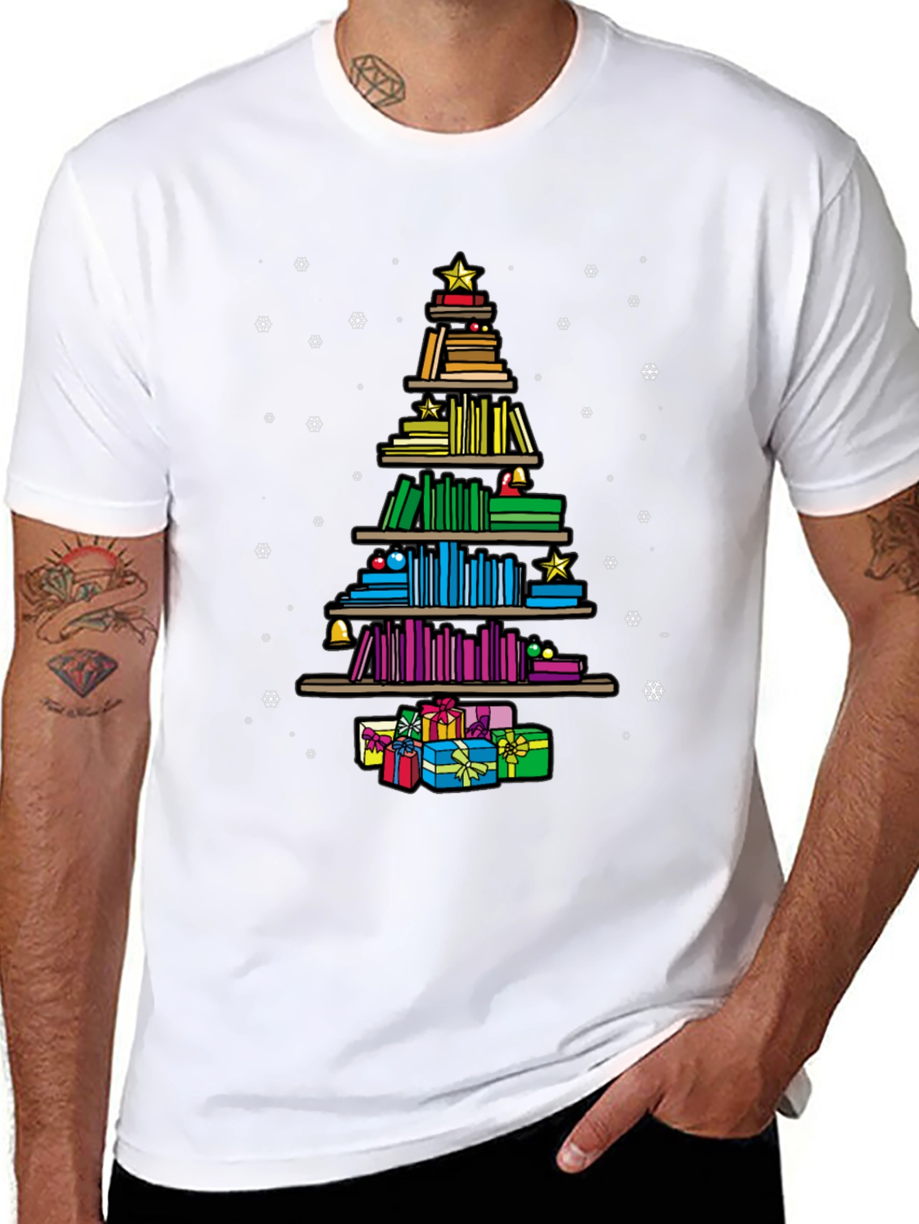 Book Lover Christmas Tree T-Shirt