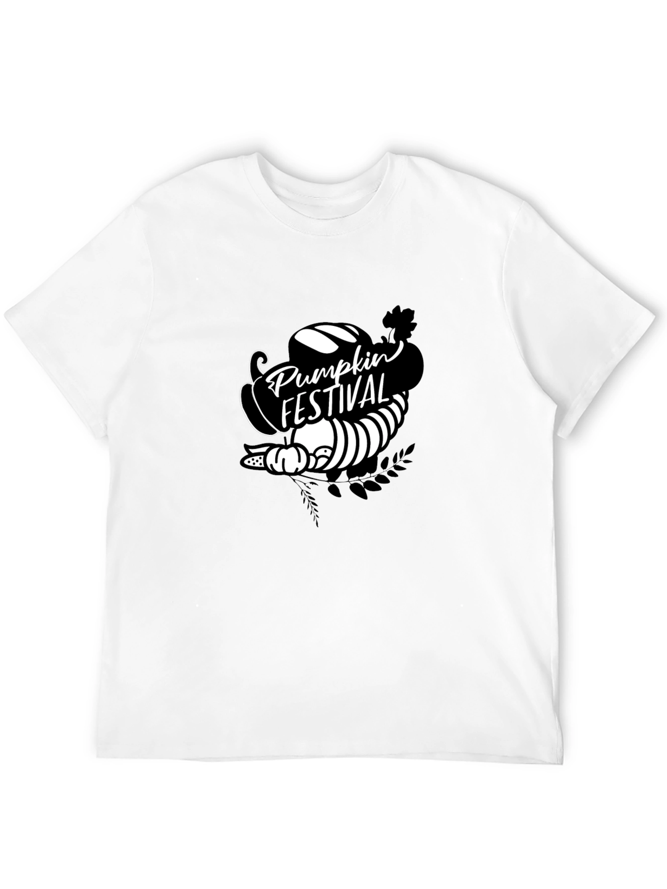 Pumpkin Festival Graphic Tee - Black Cotton T-Shirt