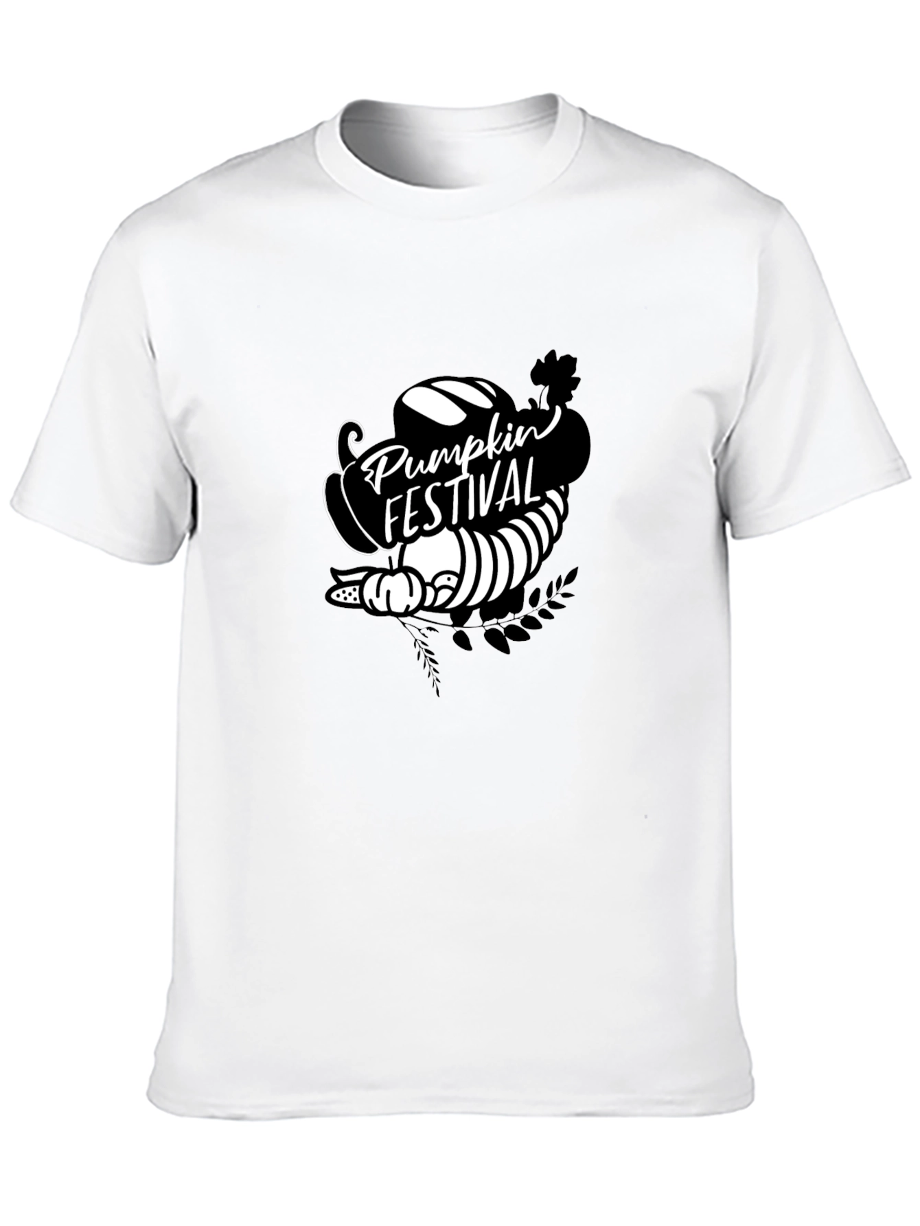 Pumpkin Festival Graphic Tee - Black Cotton T-Shirt