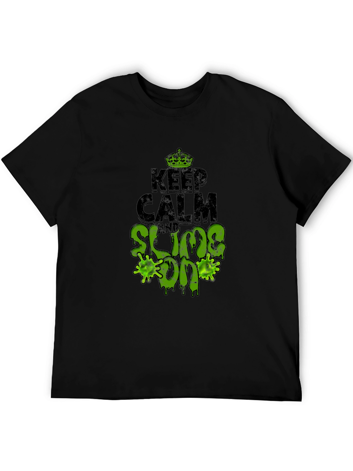 Keep Calm and Slime On Black T-Shirt