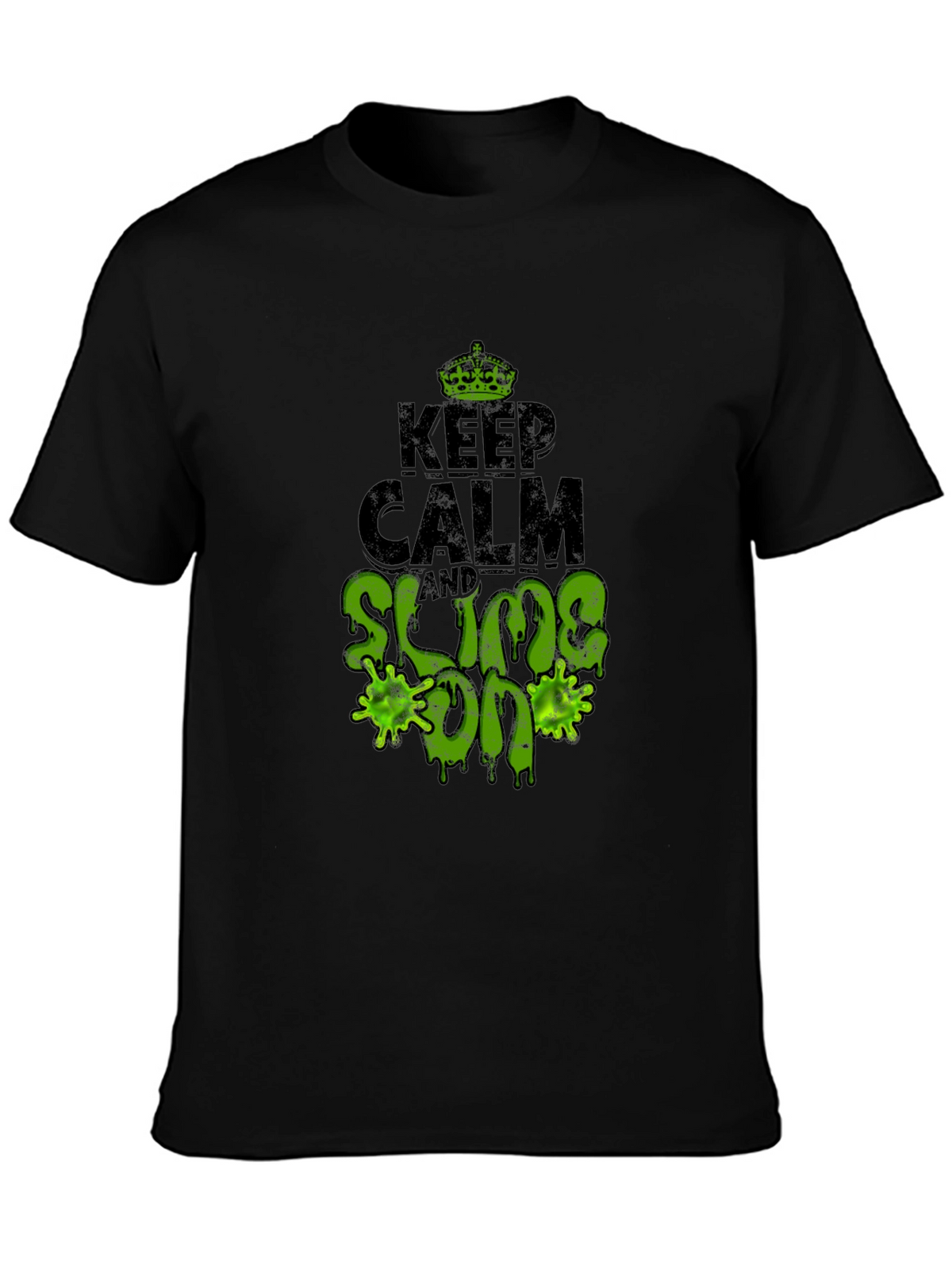 Keep Calm and Slime On Black T-Shirt