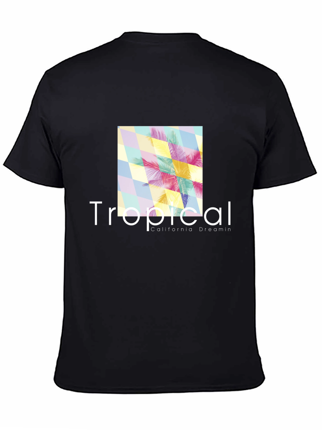Tropical California Dreamin Black T-Shirt