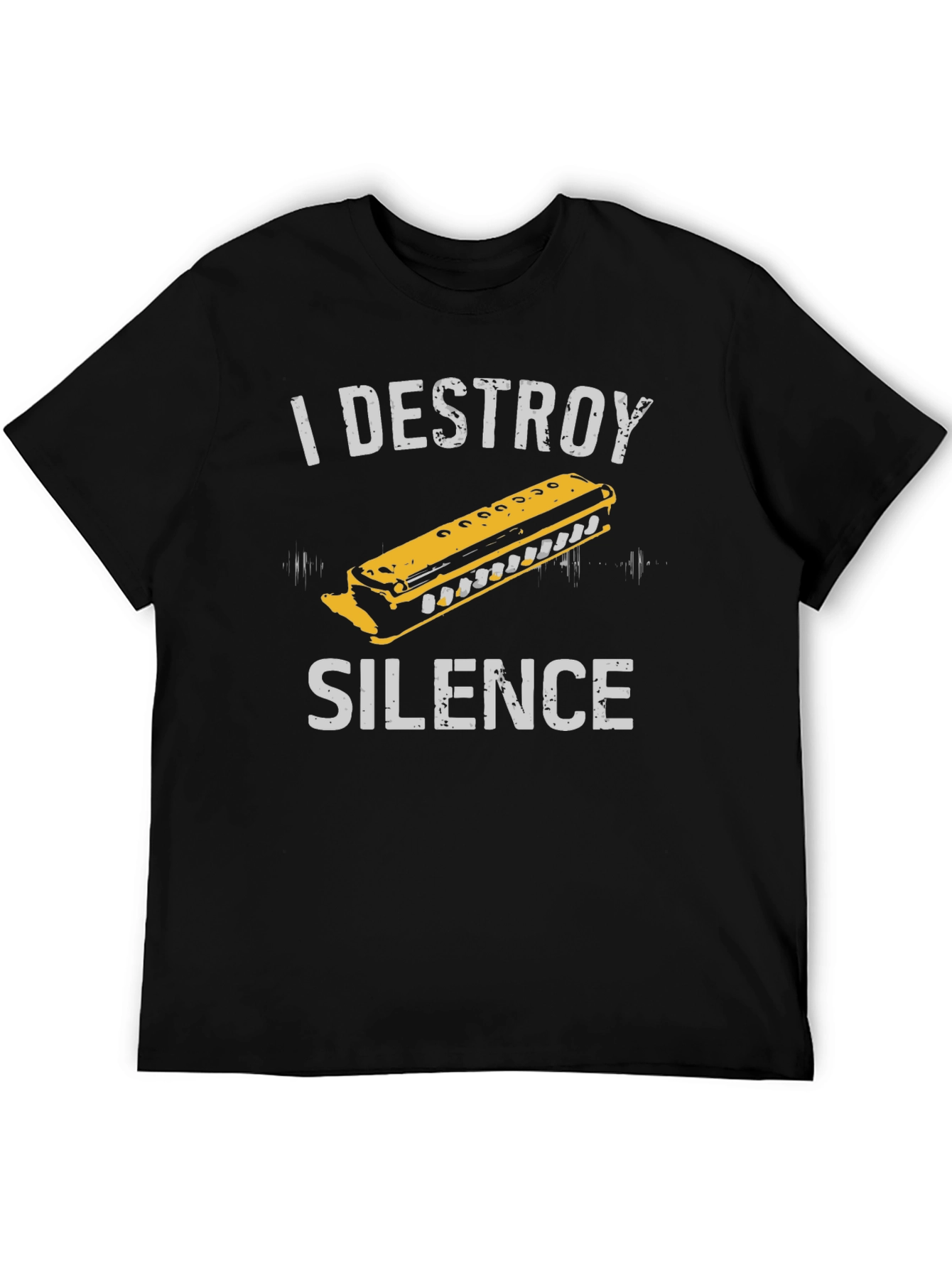 I Destroy Silence Harmonica Graphic Tee