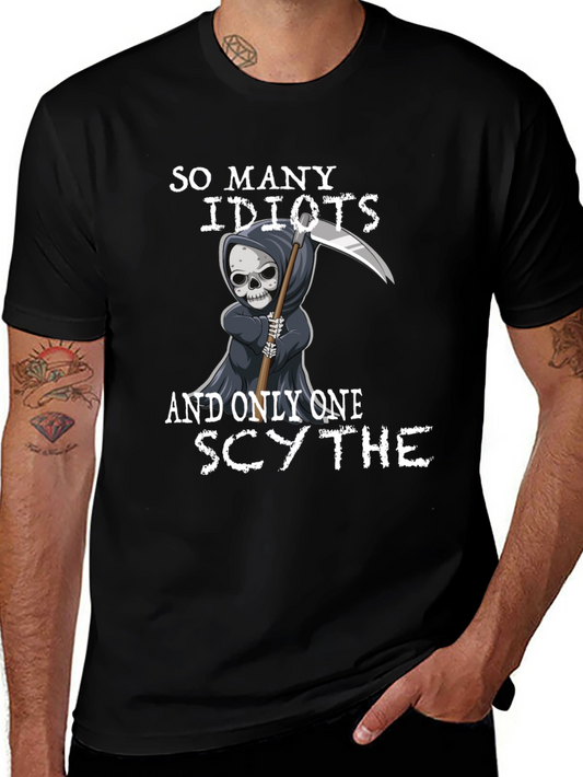 So Many Idiots Graphic Tee - Grim Reaper Humor