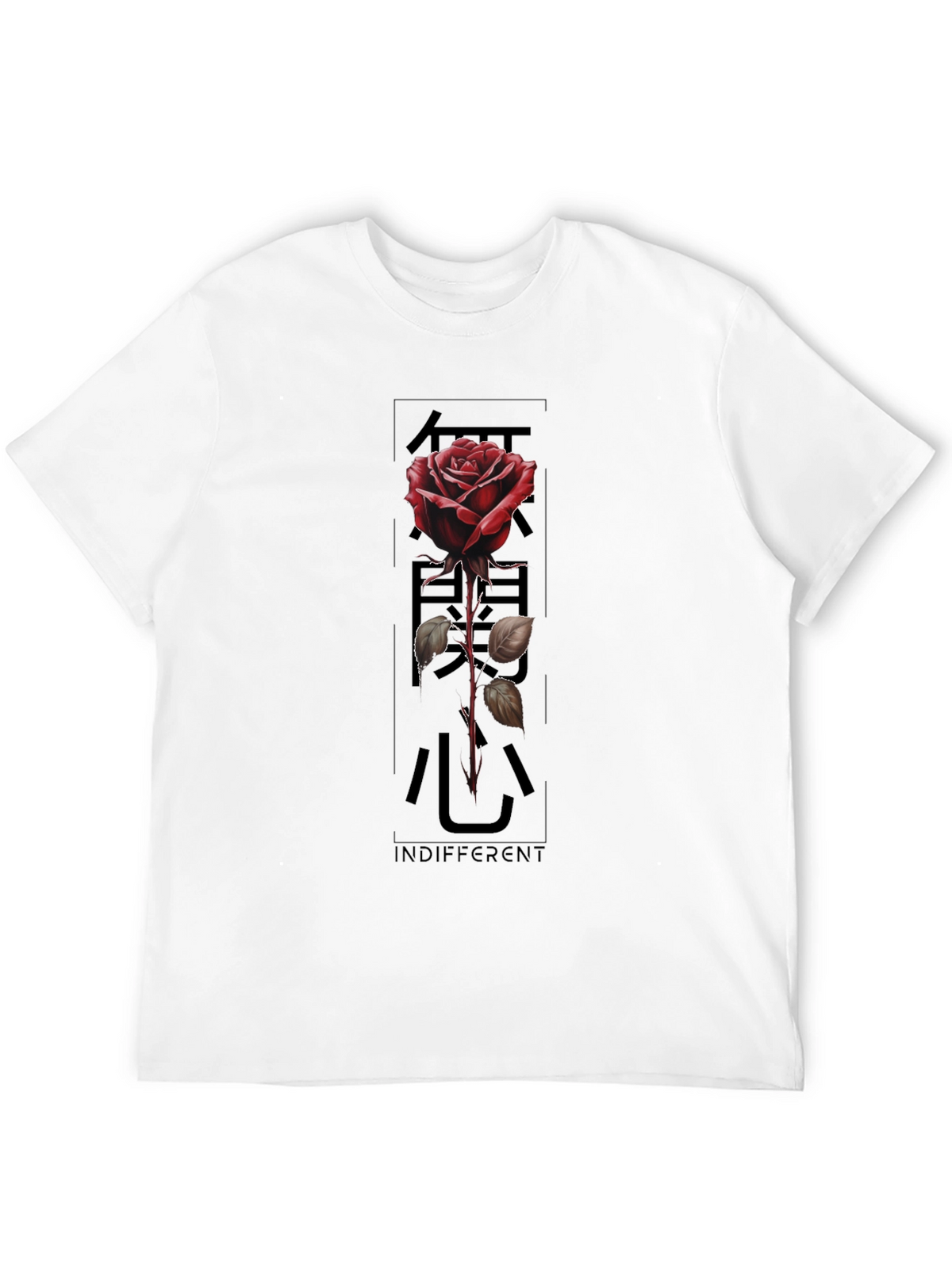 Indifferent Rose Graphic Black T-Shirt