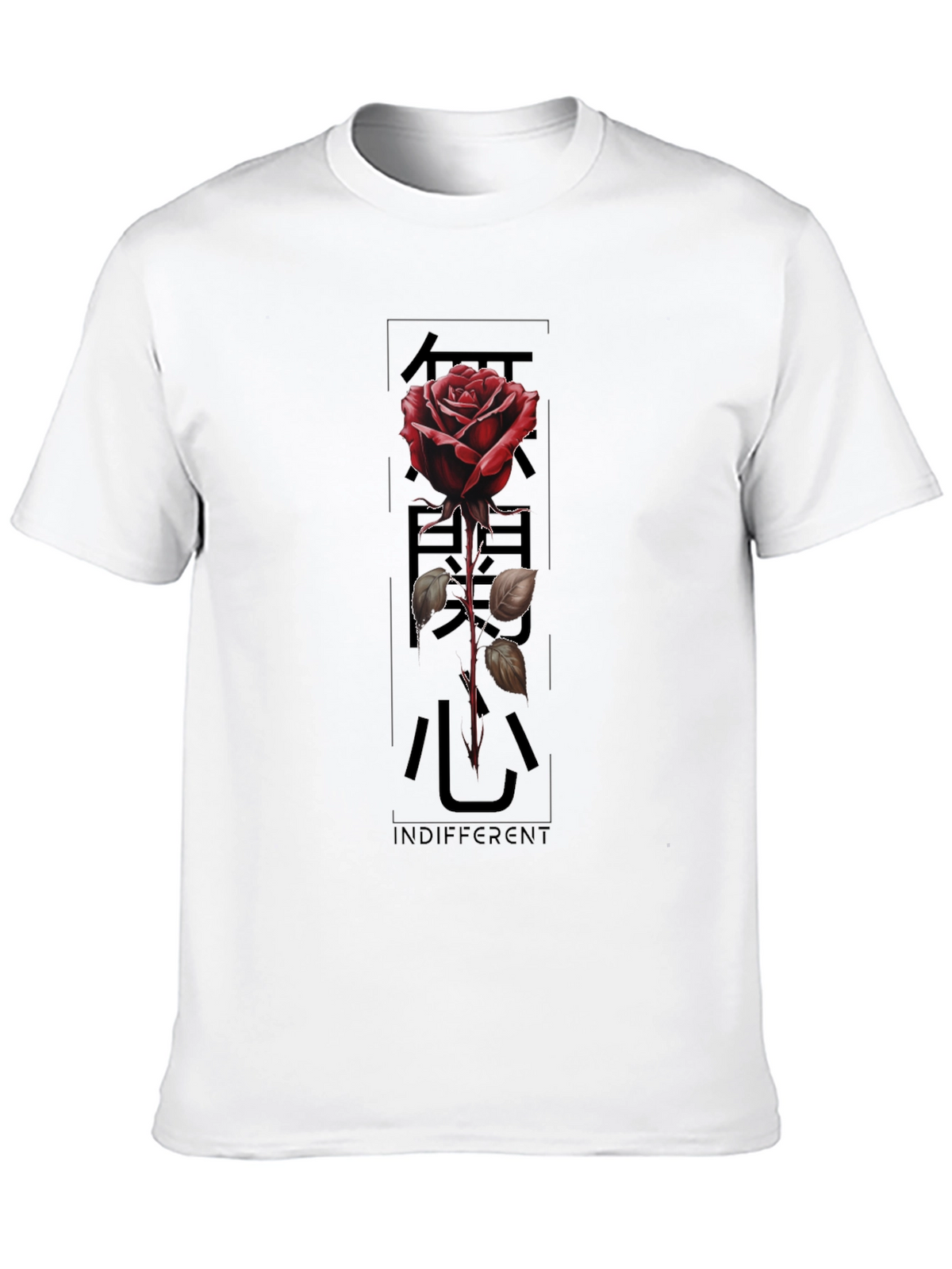 Indifferent Rose Graphic Black T-Shirt