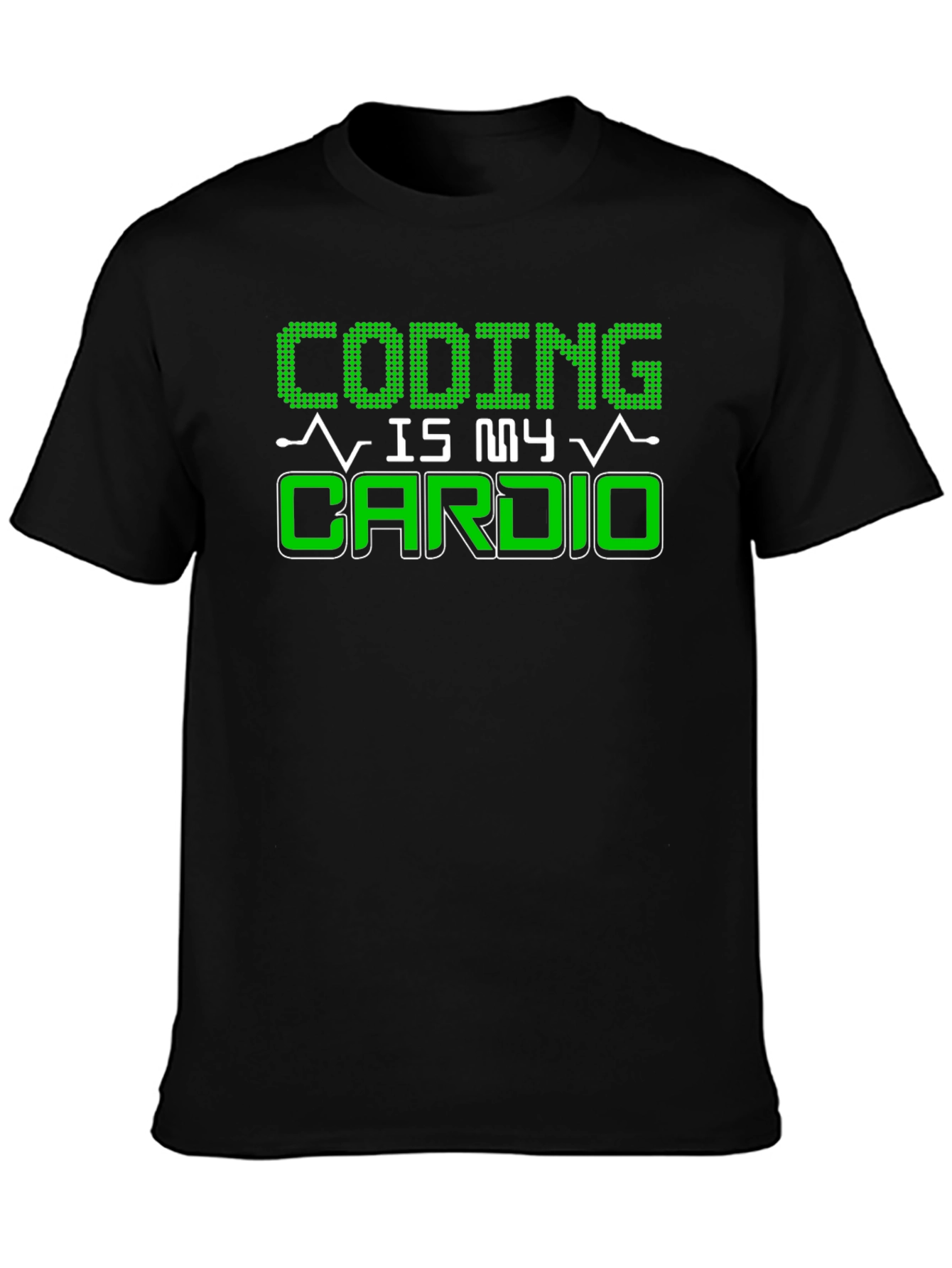 Coding Is My Cardio Black Graphic T-Shirt
