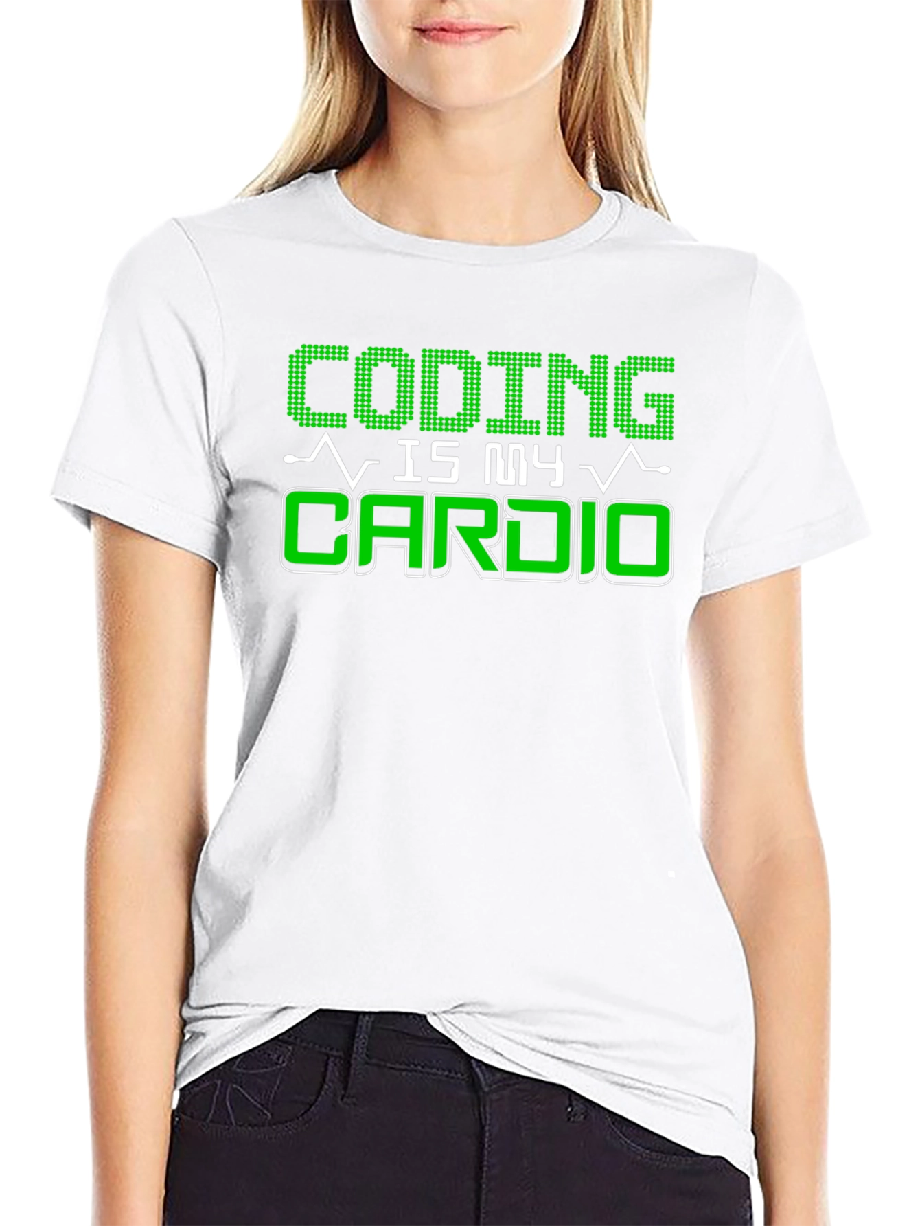 Coding Is My Cardio Black Graphic T-Shirt