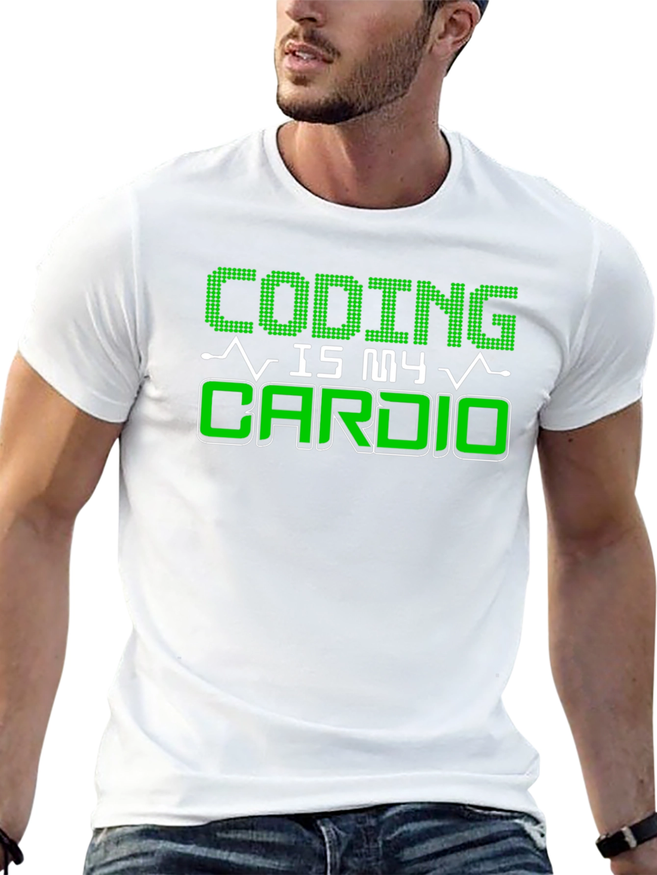 Coding Is My Cardio Black Graphic T-Shirt