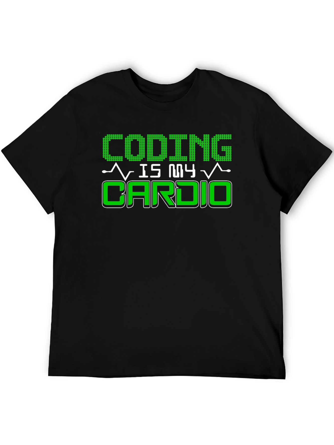 Coding Is My Cardio Black Graphic T-Shirt