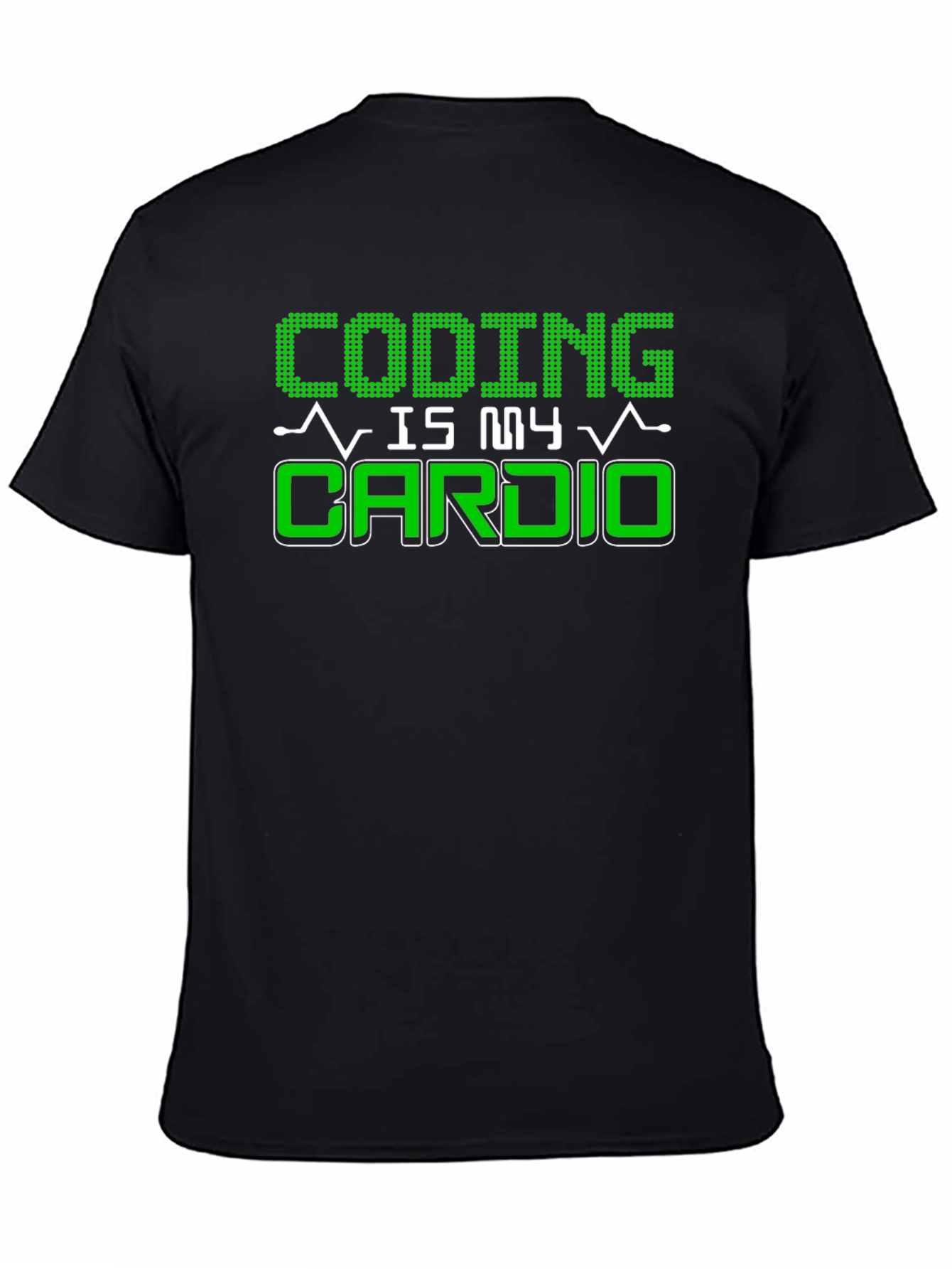 Coding Is My Cardio Black Graphic T-Shirt