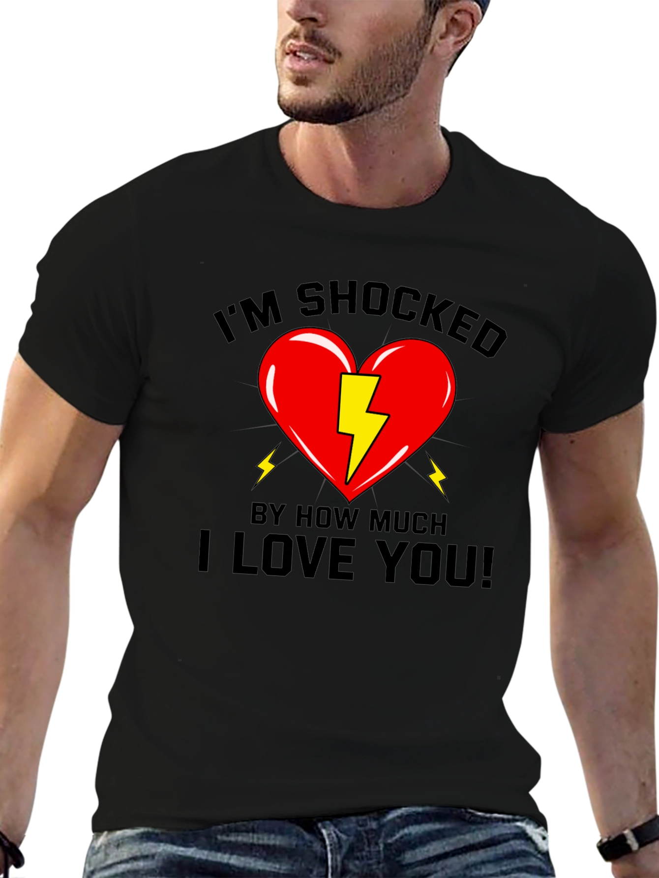 Shocked Heart Graphic T-Shirt - Love You!
