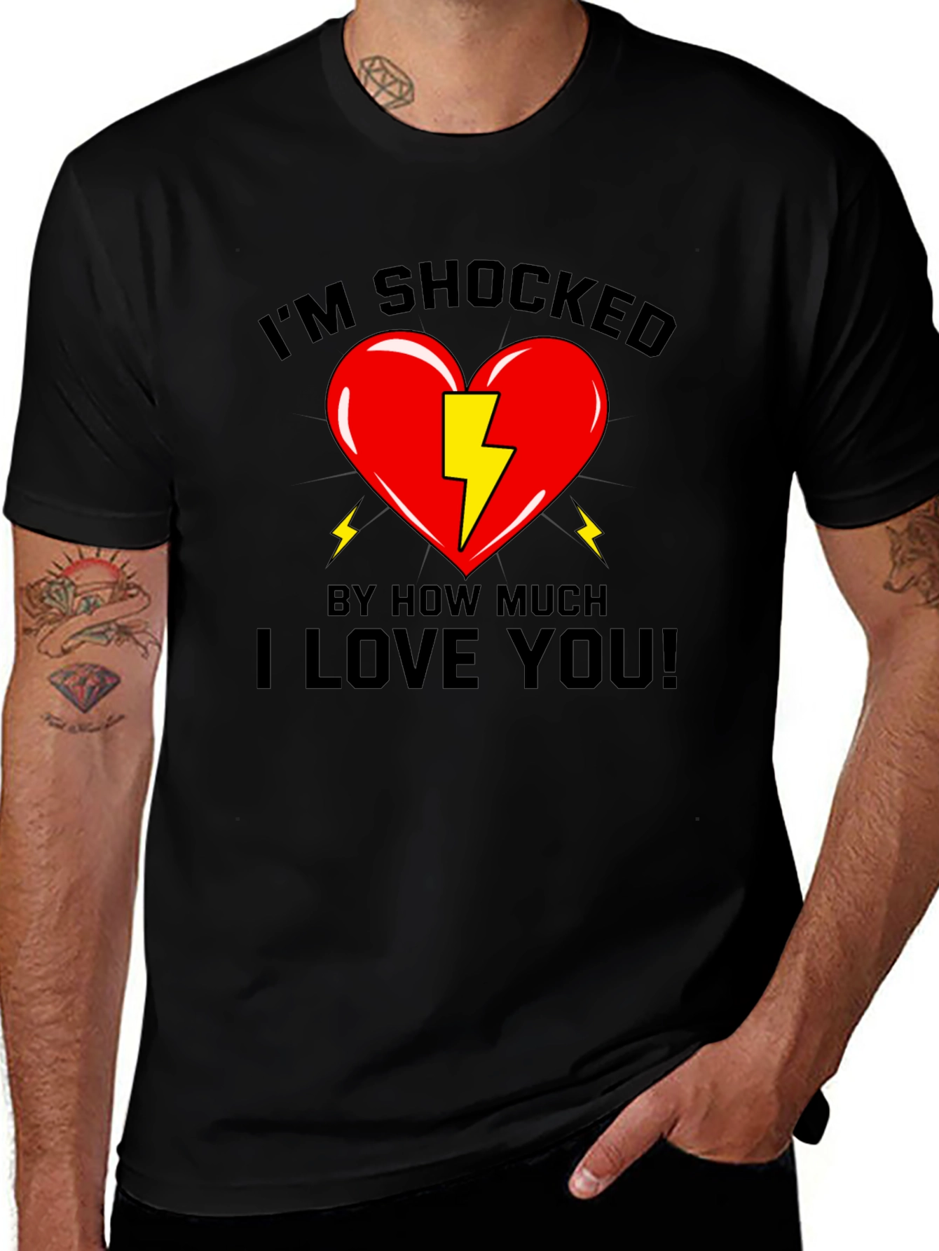 Shocked Heart Graphic T-Shirt - Love You!