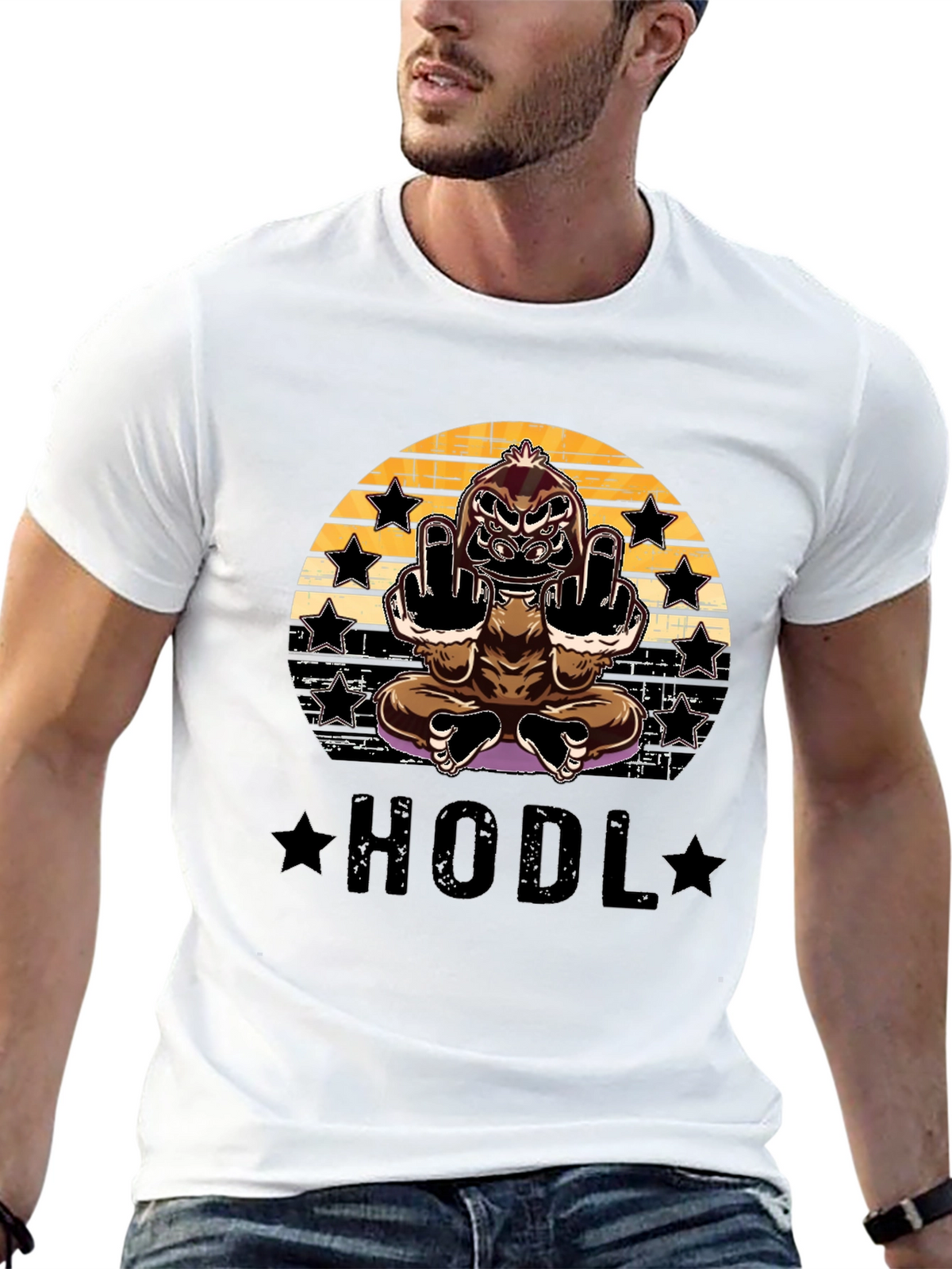HODL Gorilla Black Graphic Tee