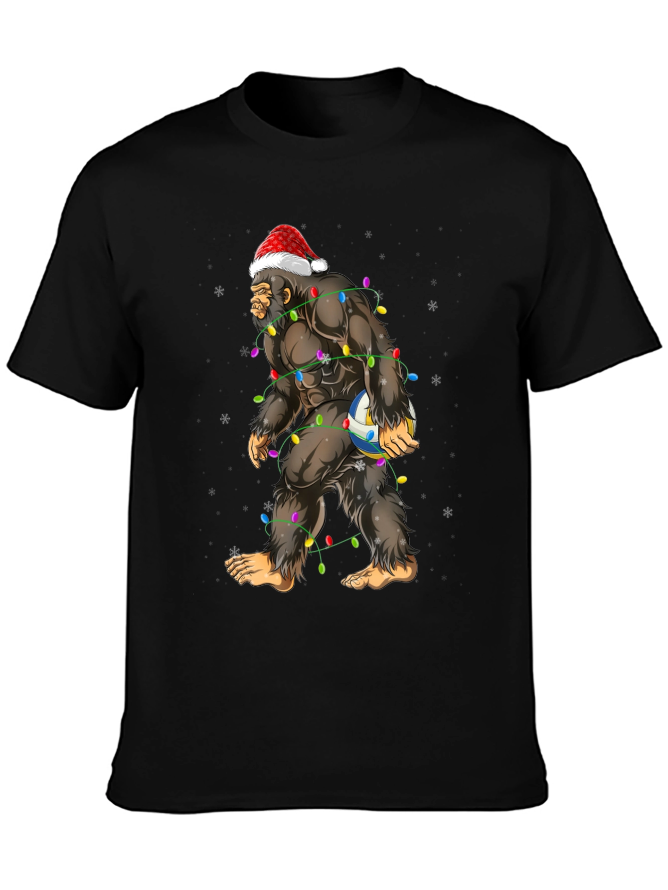 Bigfoot Santa Volleyball T-Shirt