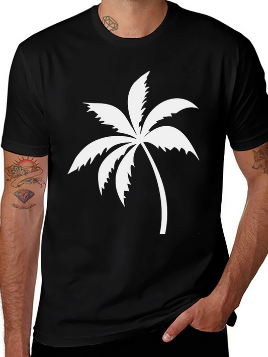 Black Palm Tree Graphic T-Shirt | Casual Cotton Tee