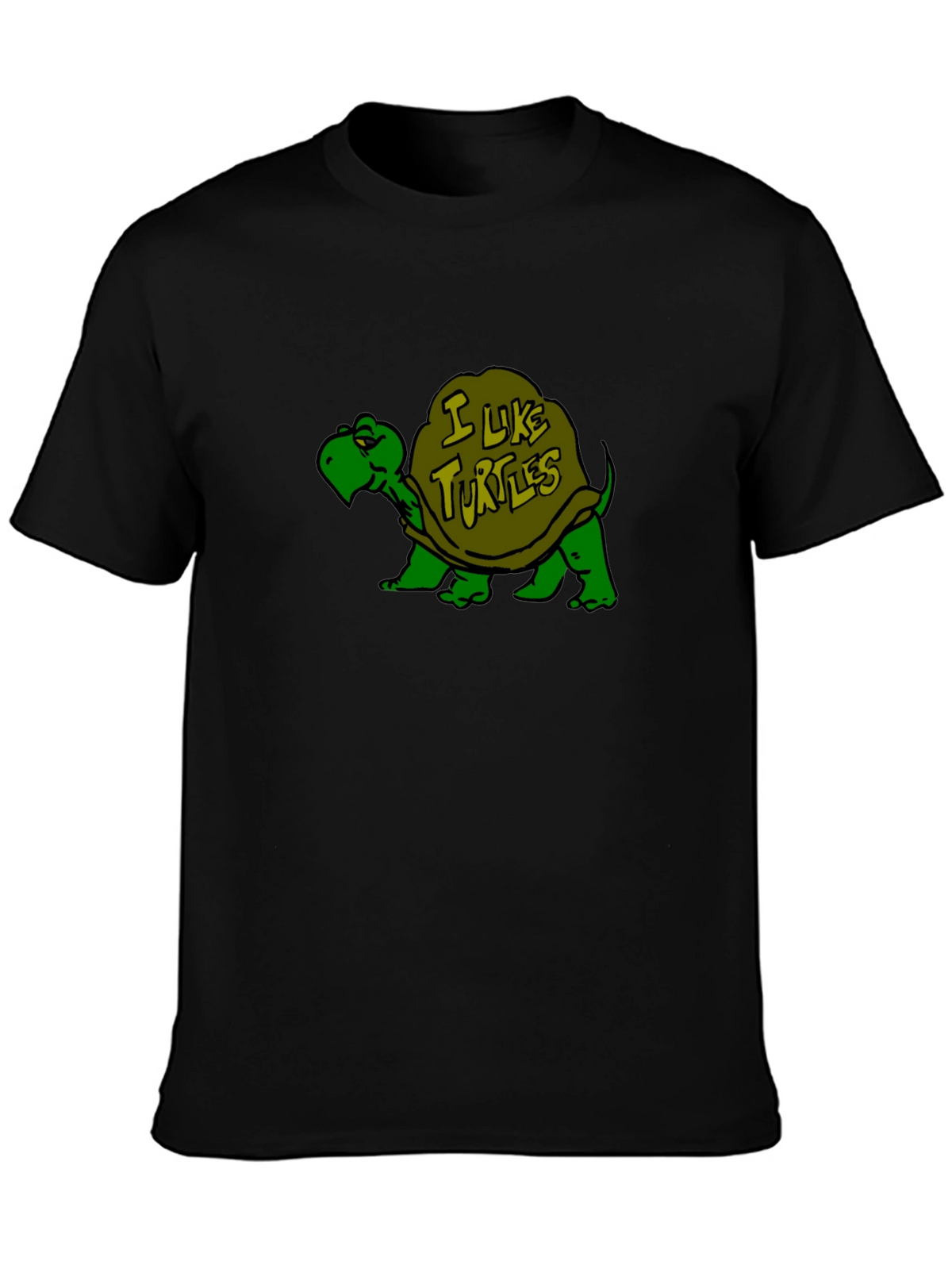 I Like Turtles Black T-Shirt