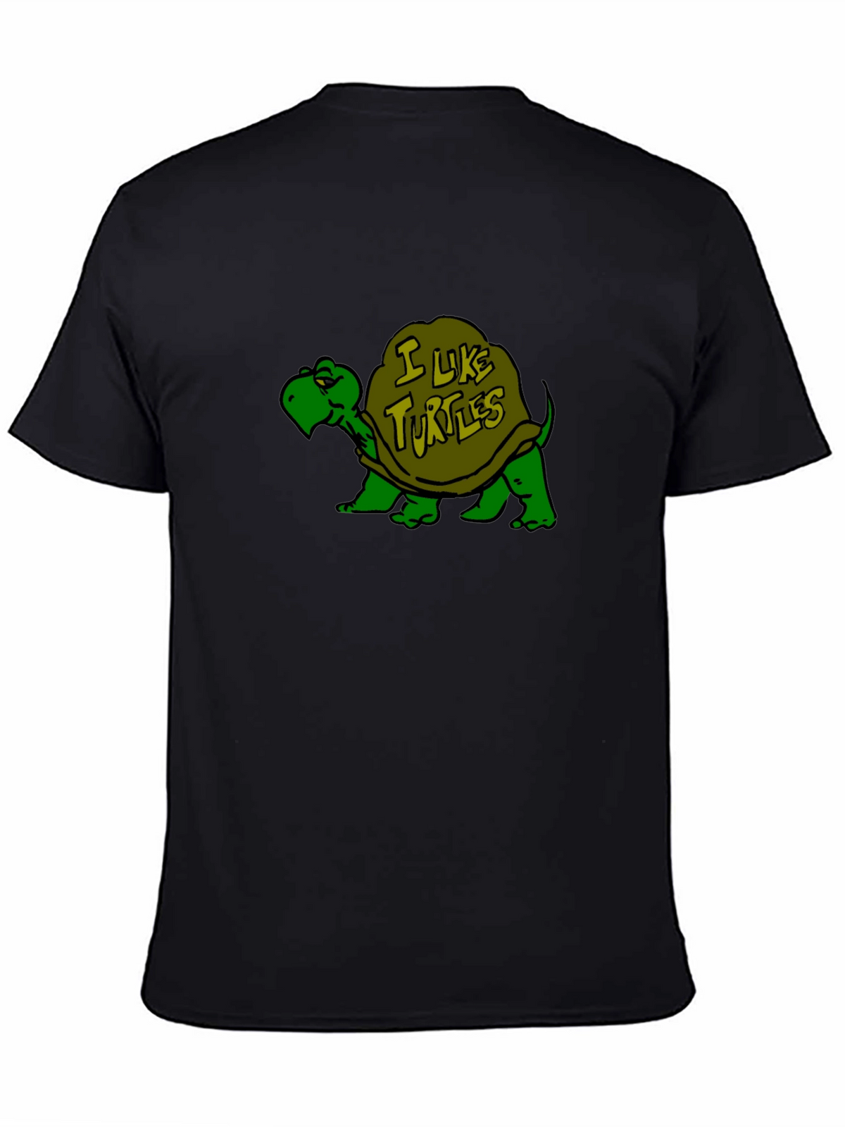 I Like Turtles Black T-Shirt