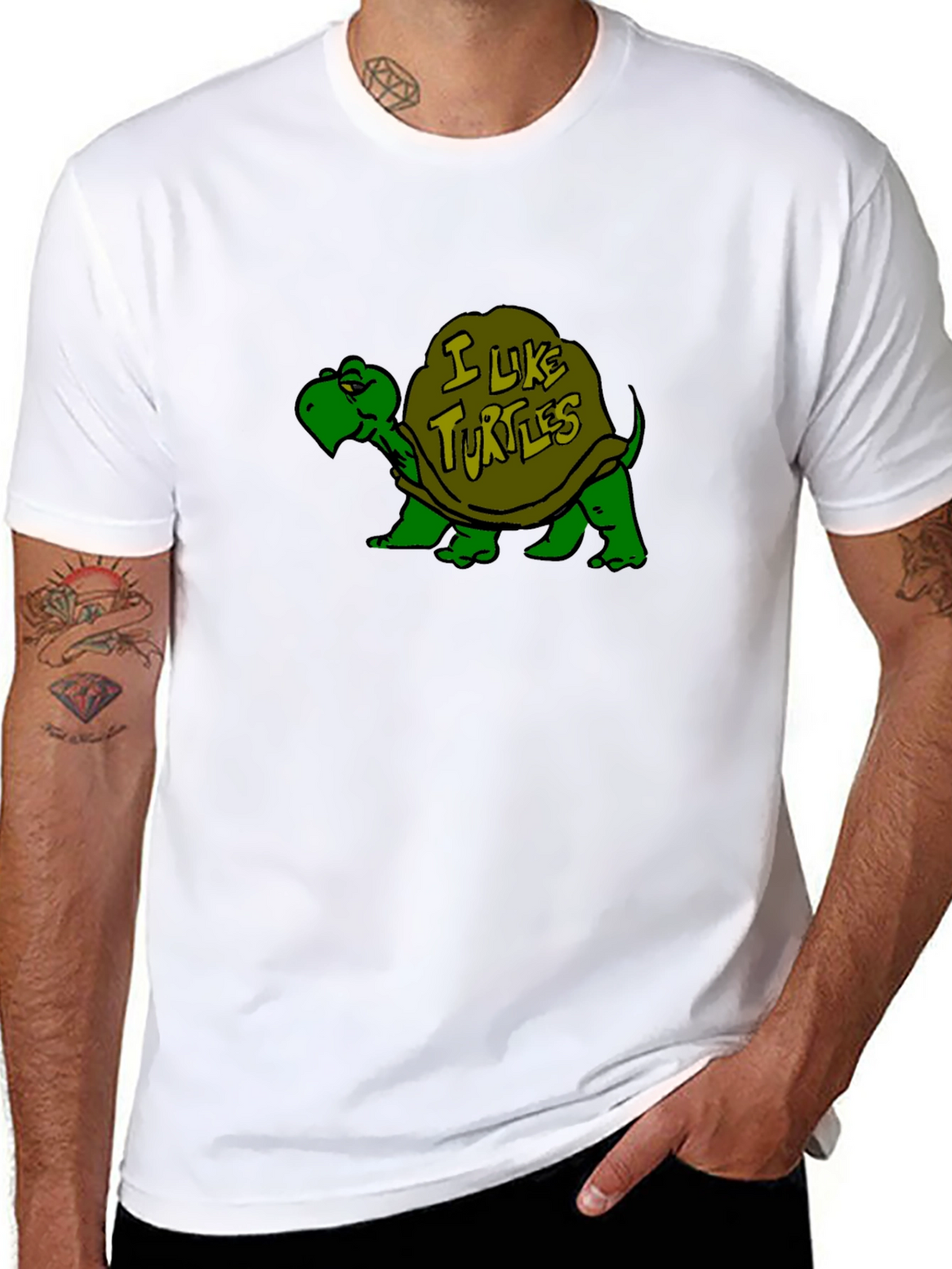 I Like Turtles Black T-Shirt