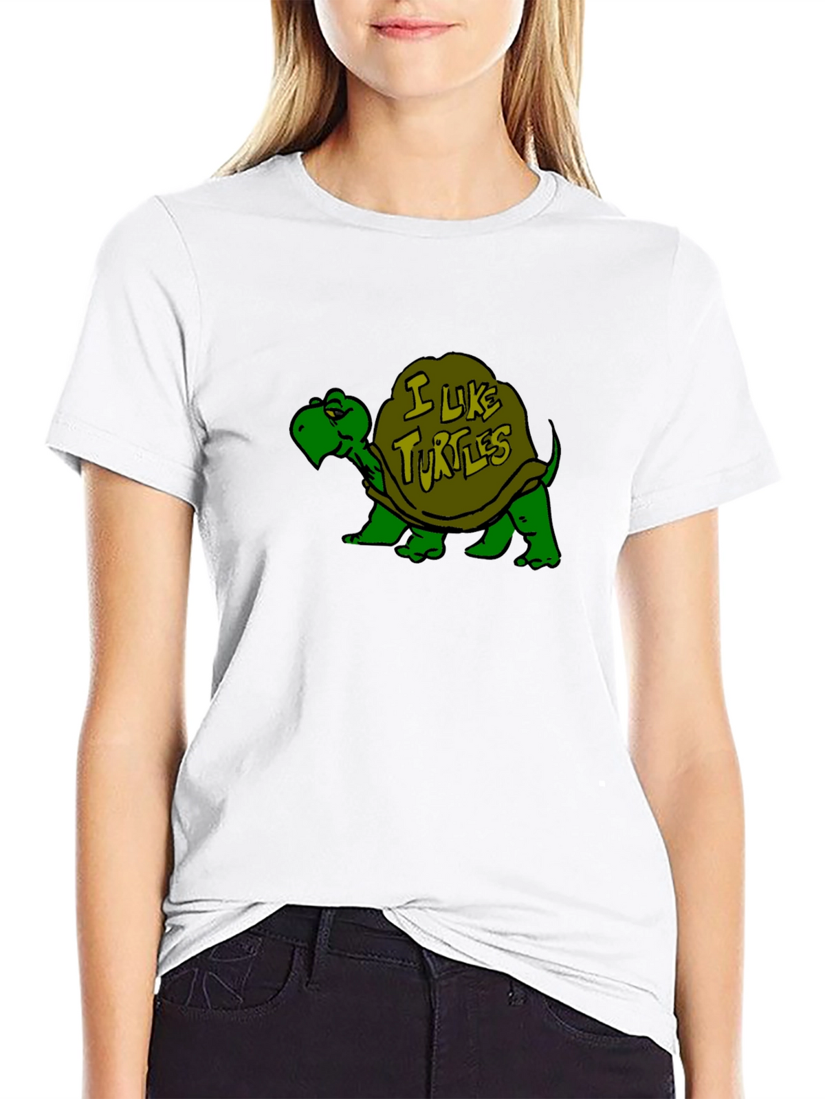 I Like Turtles Black T-Shirt