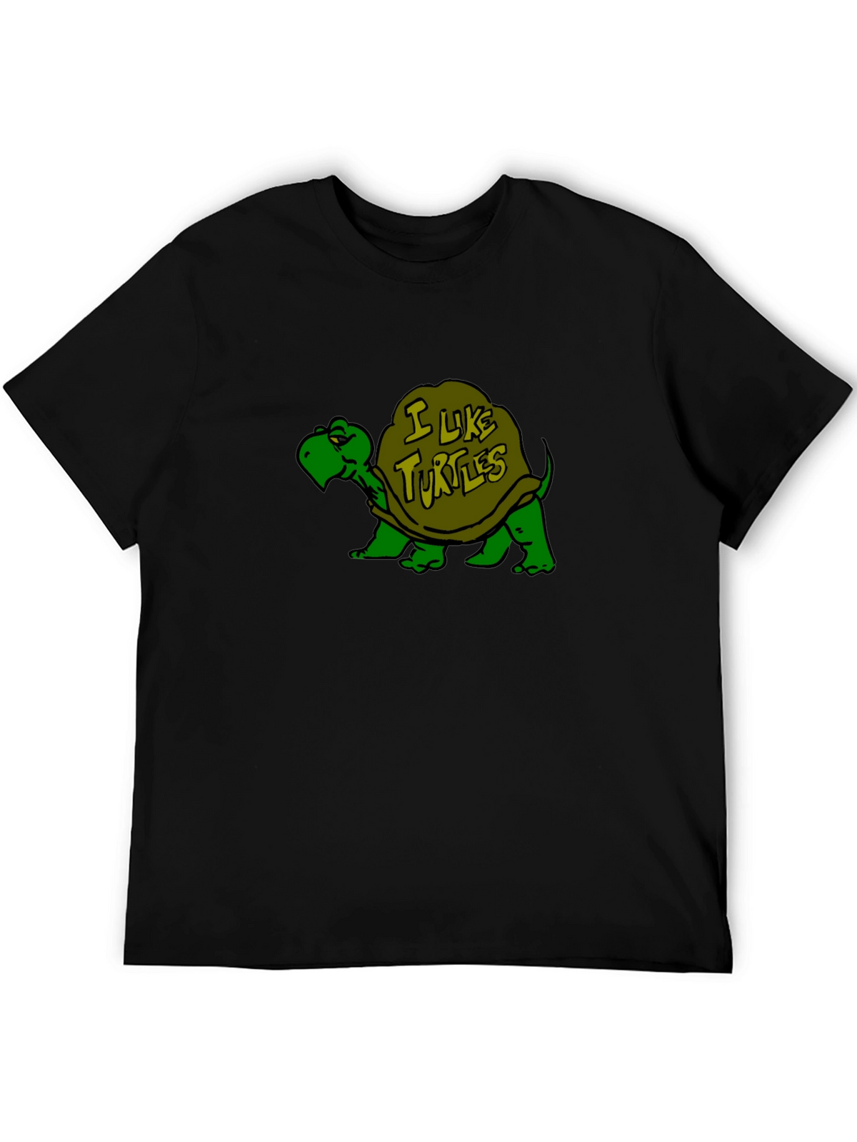I Like Turtles Black T-Shirt